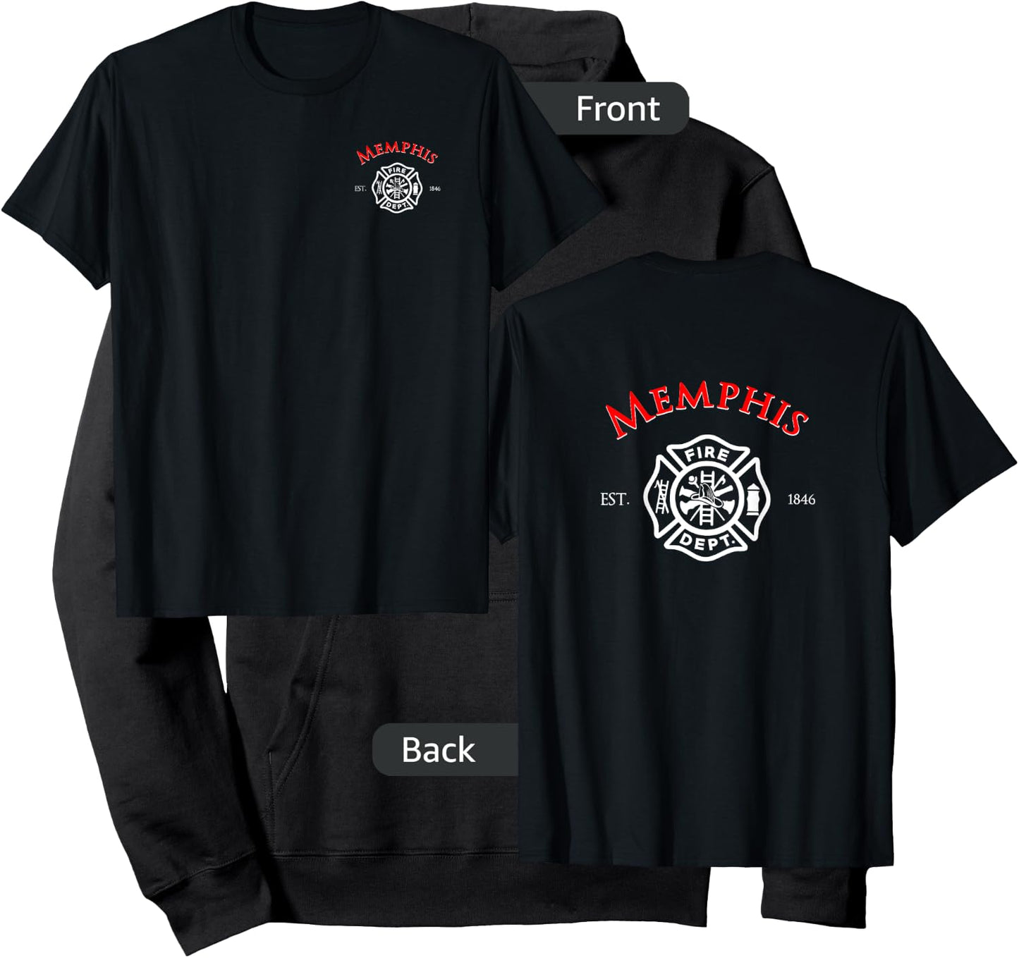 City of Memphis Fire Rescue Tennessee Firefighter Hoodie - Hoodie | Black