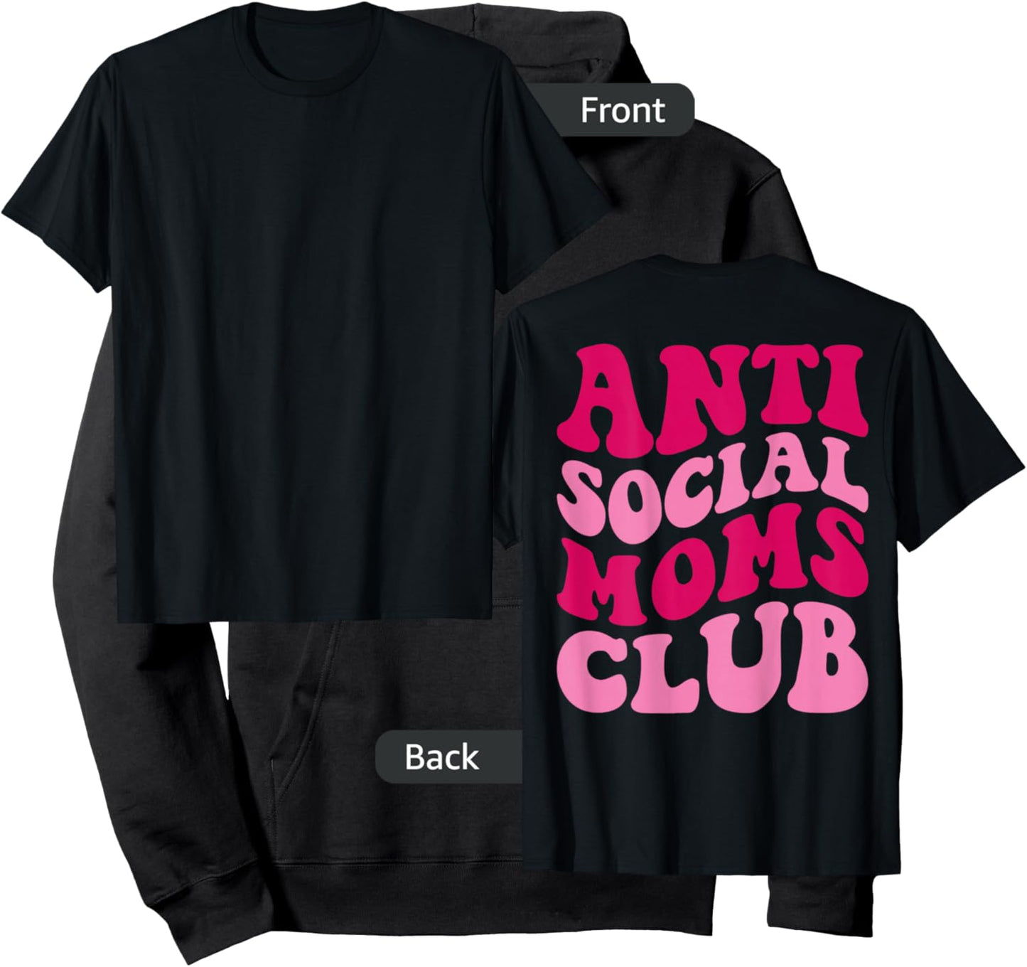 Anti Social Moms Club Funny Mom Saying Women Groovy Apparel Hoodie - Hoodie | Black