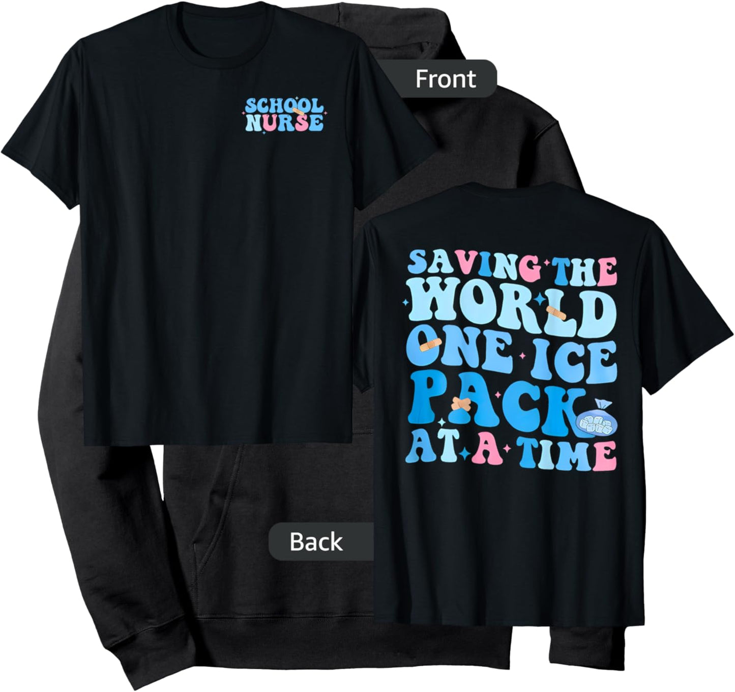Saving The World One Ice Pack At Time School Nurse Hoodie - Hoodie | Black