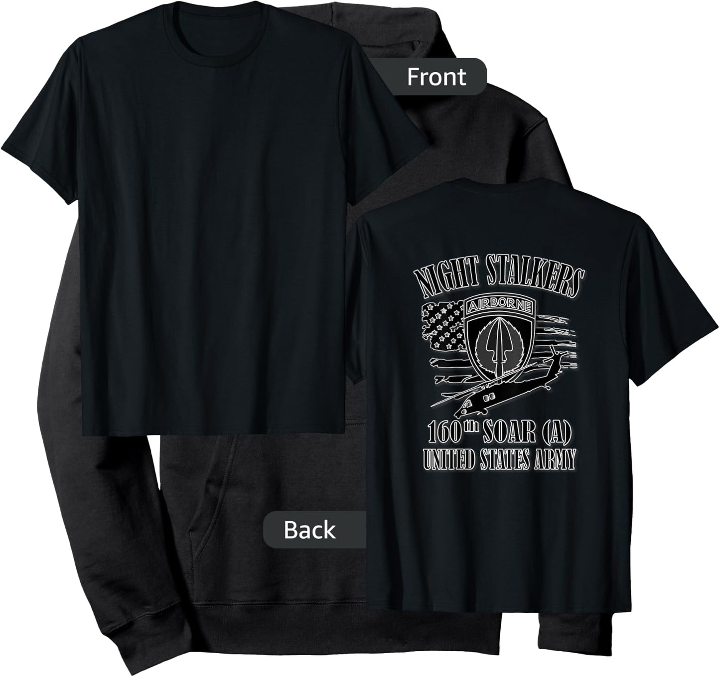 U.S. Army 160th SOAR- Airborne (Back Design) Hoodie - Hoodie | Black