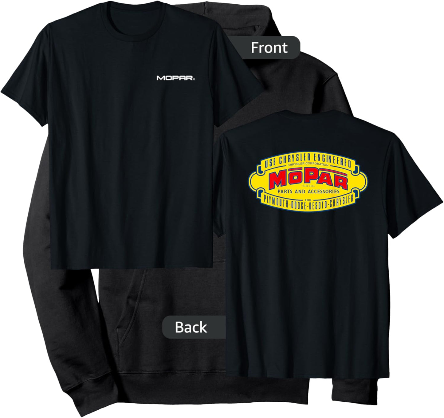 Mopar Vintage 1937-1947 Logo (Front/Back Print) Hoodie - Hoodie | Black