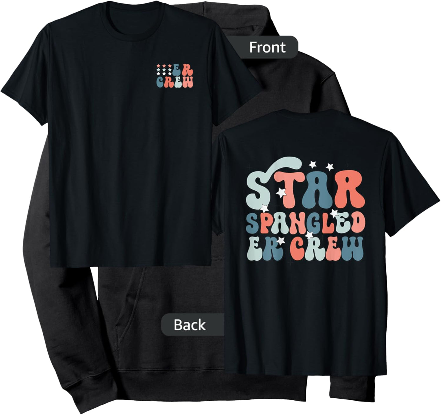 ER Nurse 4th of July Red White Blue ER Ed Crew Hoodie - Hoodie | Black