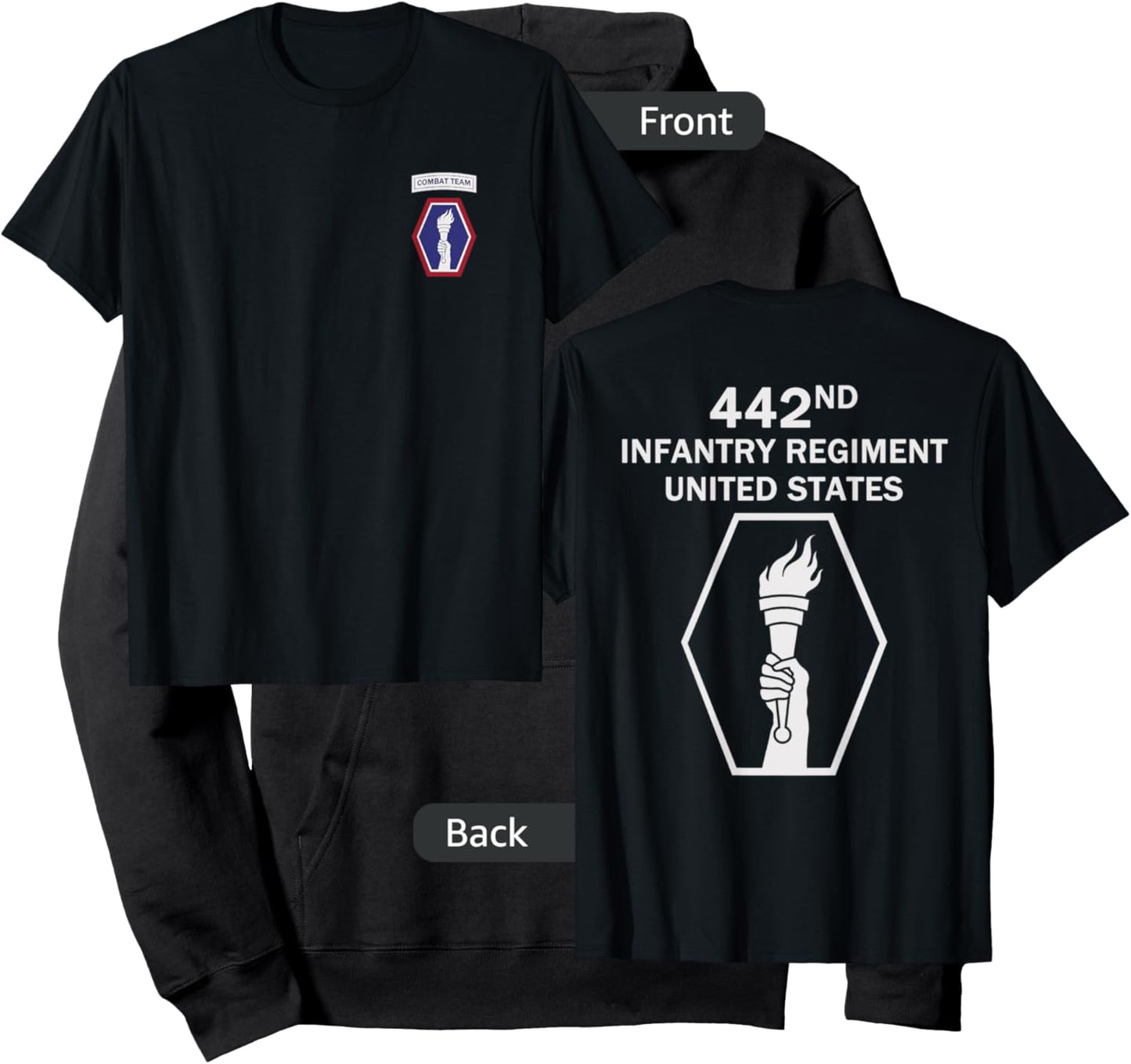 442nd Infantry US Military Combat Infantryman WWII Veteran Hoodie - Hoodie | Black