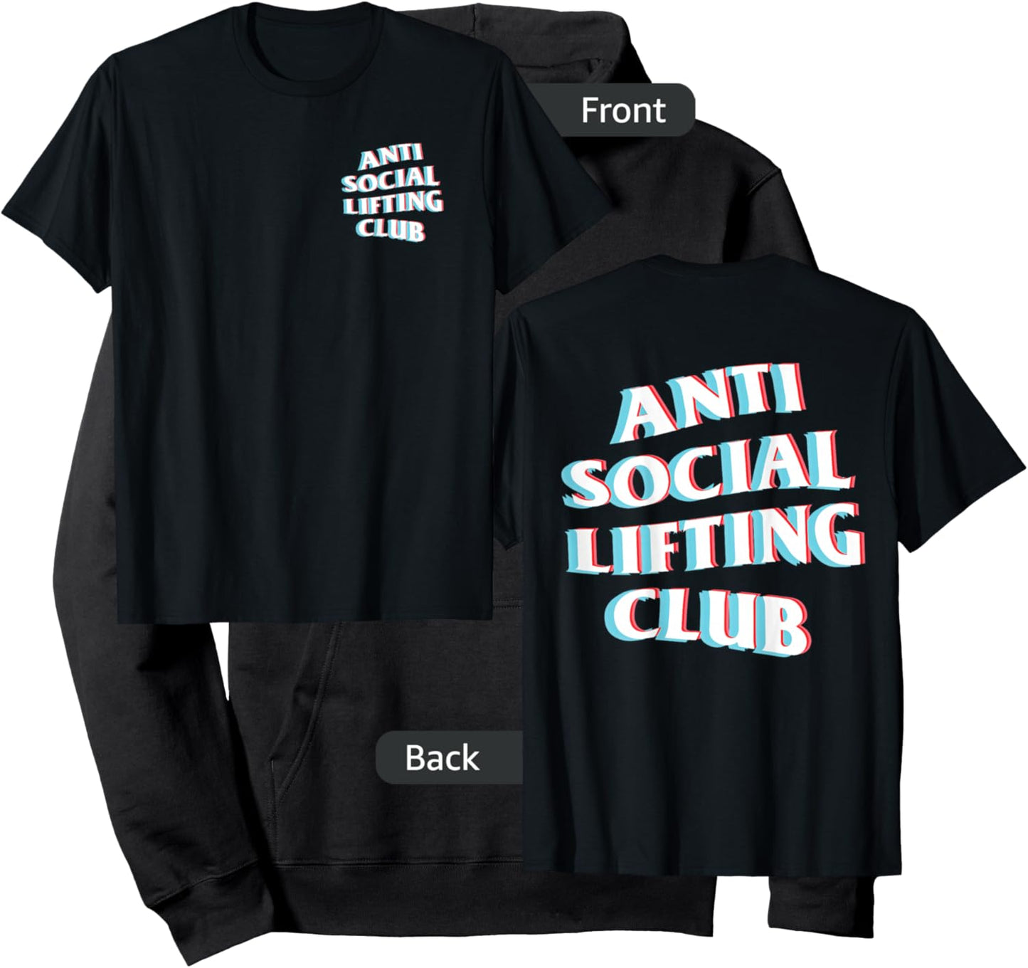 Anti Social Lifting Club: Focus Trippy Blurry (Front + Back) Hoodie - Hoodie | Black