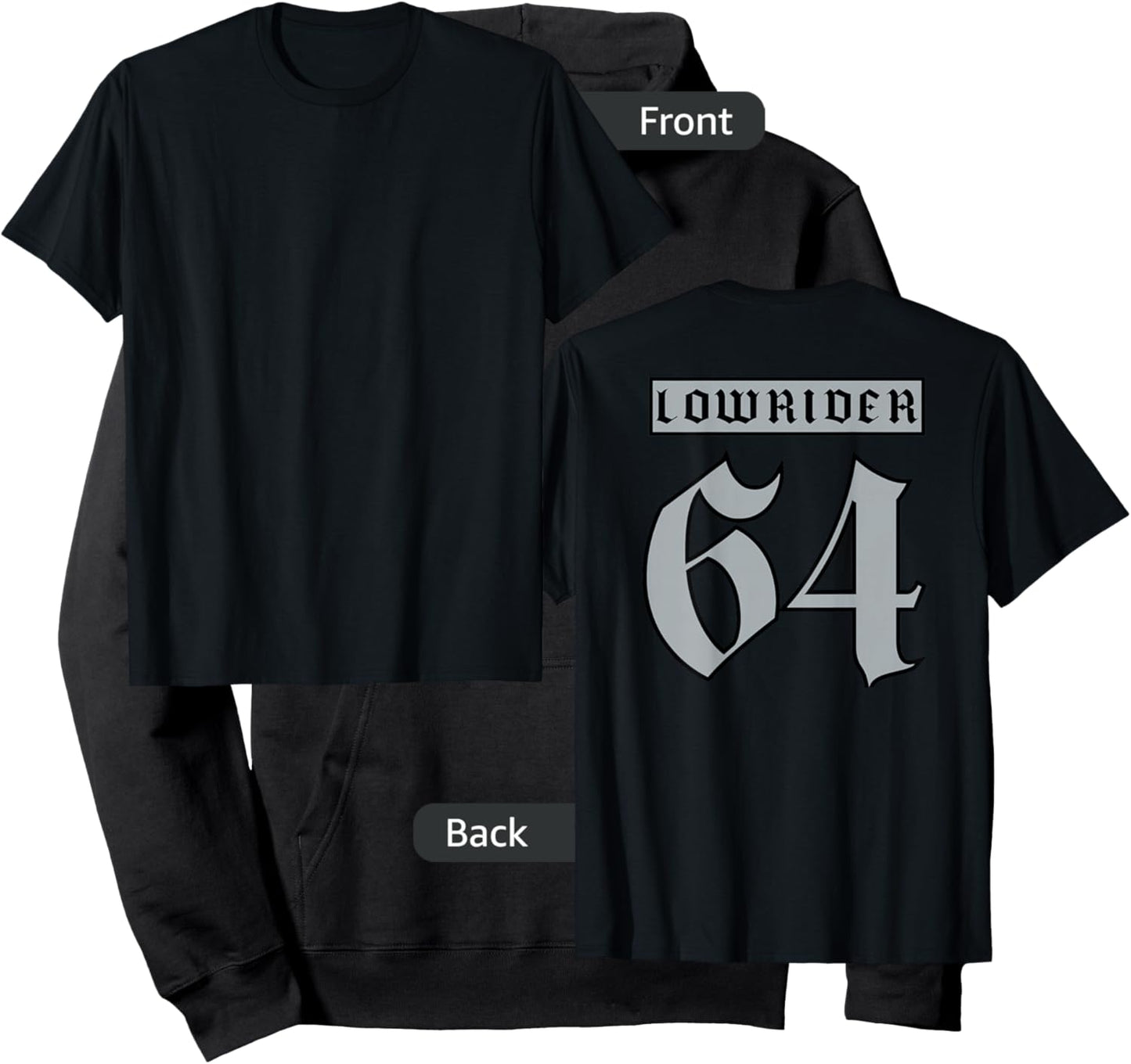 Lowrider 64 Jersey (Back) Classic Low Rider car Chicano Art Hoodie - Hoodie | Black