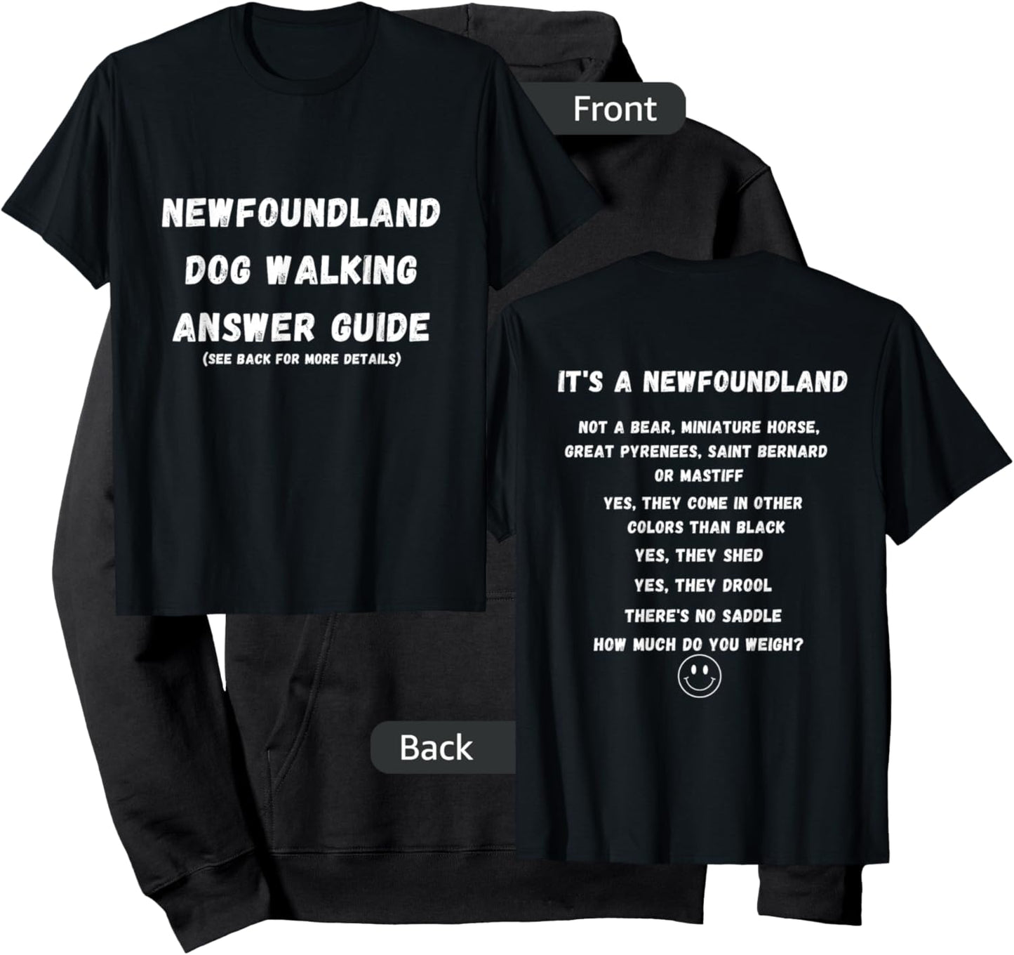 Funny Newfoundland Dog Walking Answer Guide Hoodie - Hoodie | Black