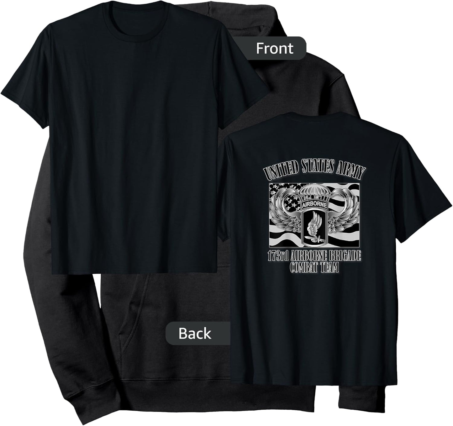 U.S. Army 173rd Airborne Brigade Combat Team (Back Design) Hoodie - Hoodie | Black