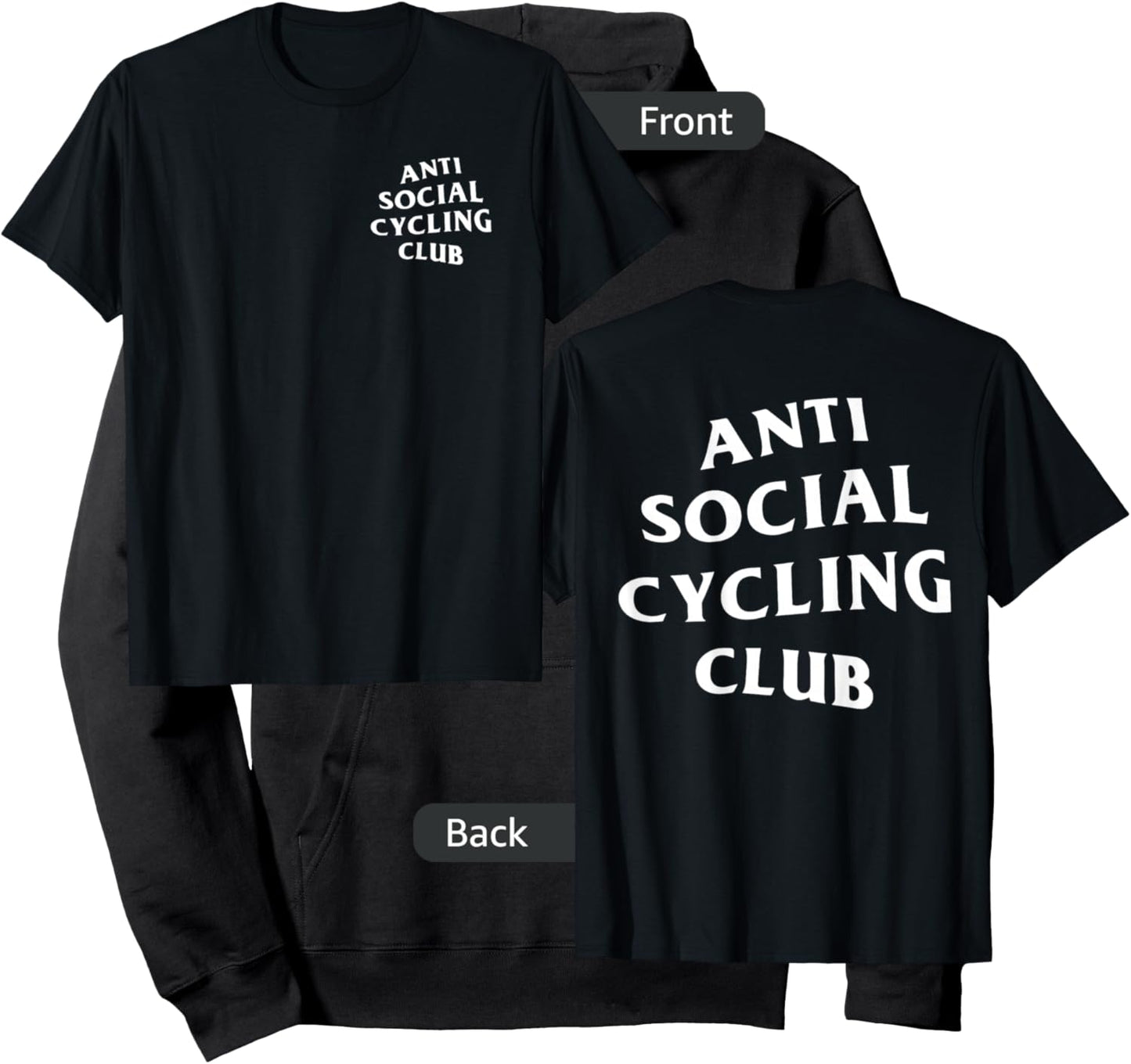 Anti Social Cycling Club: White Logo (Front + Back) Hoodie - Hoodie | Black