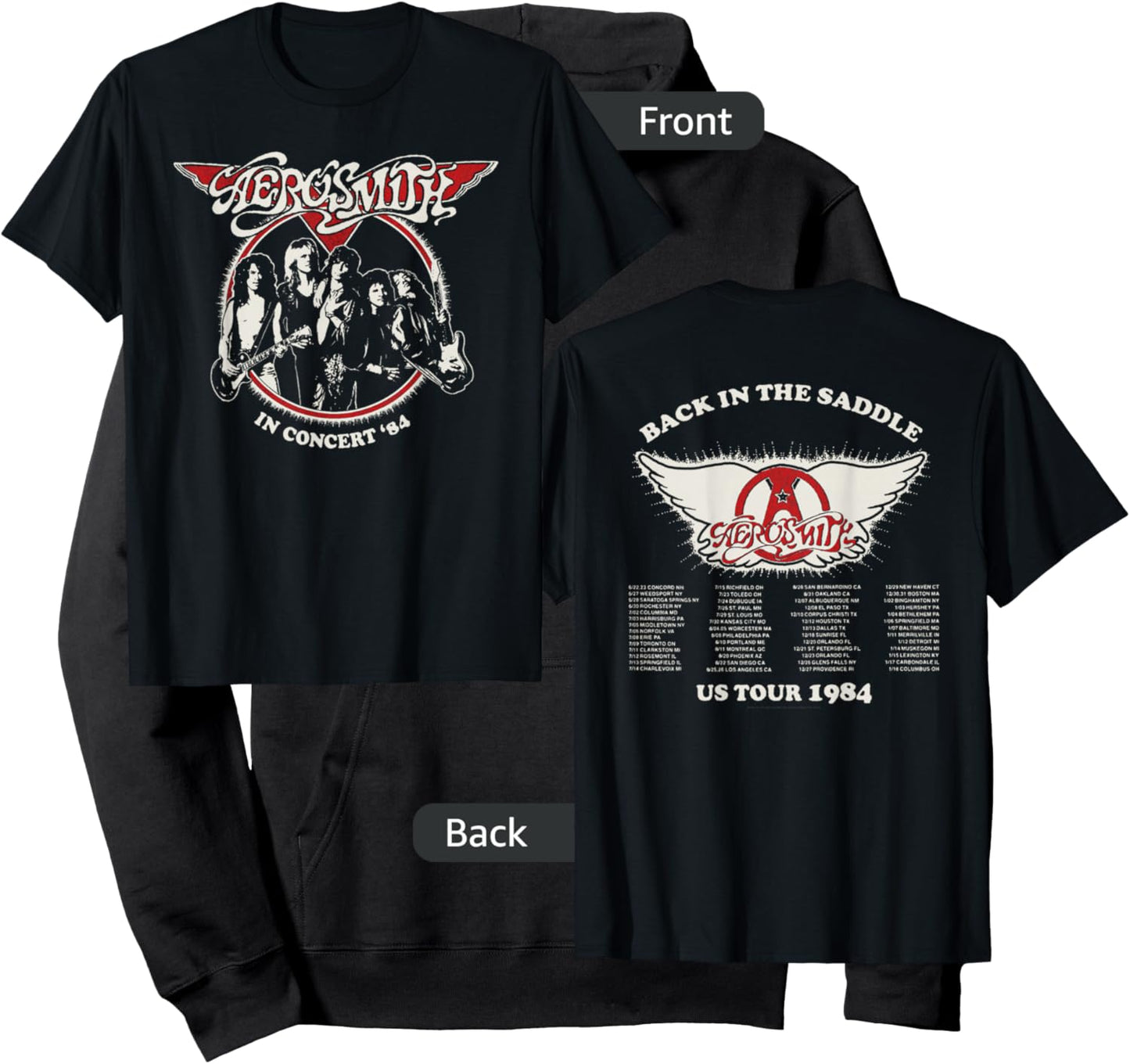Aerosmith Amazon Exclusive - Back in The Saddle 1984 Tour Hoodie - Hoodie | Black