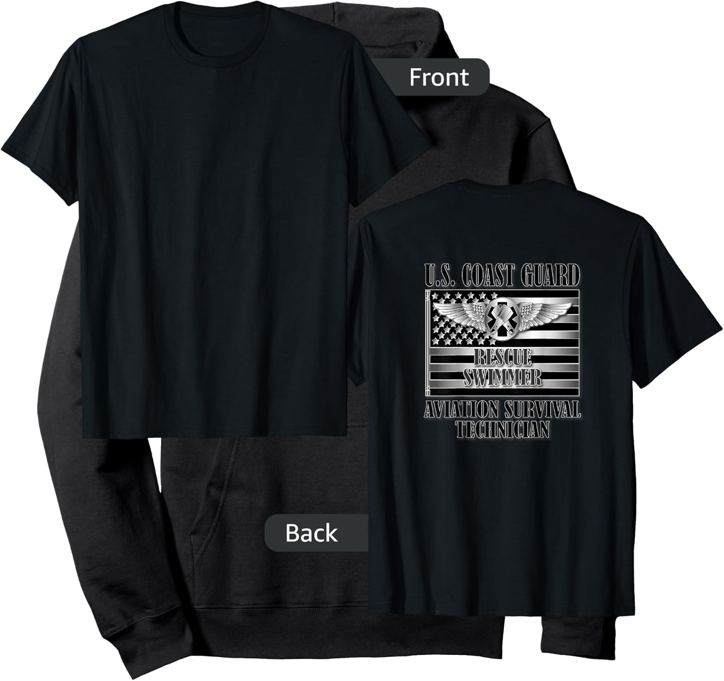 Coast Guard Rescue Swimmer (Back Design) Hoodie - Hoodie | Black
