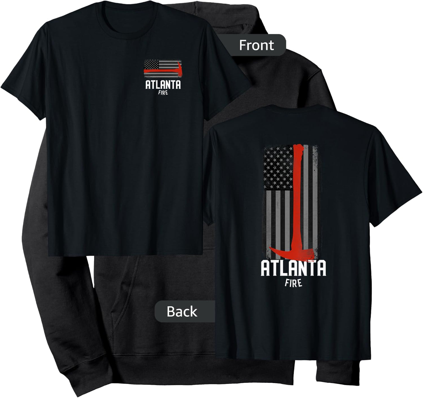 Atlanta Georgia Fire Rescue Department Firefighters Hoodie - Hoodie | Black