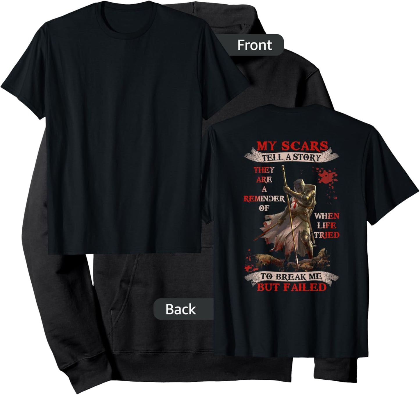 Knight Templar My Scars Tell A Story They Are A Reminder Of Hoodie - Hoodie | Black