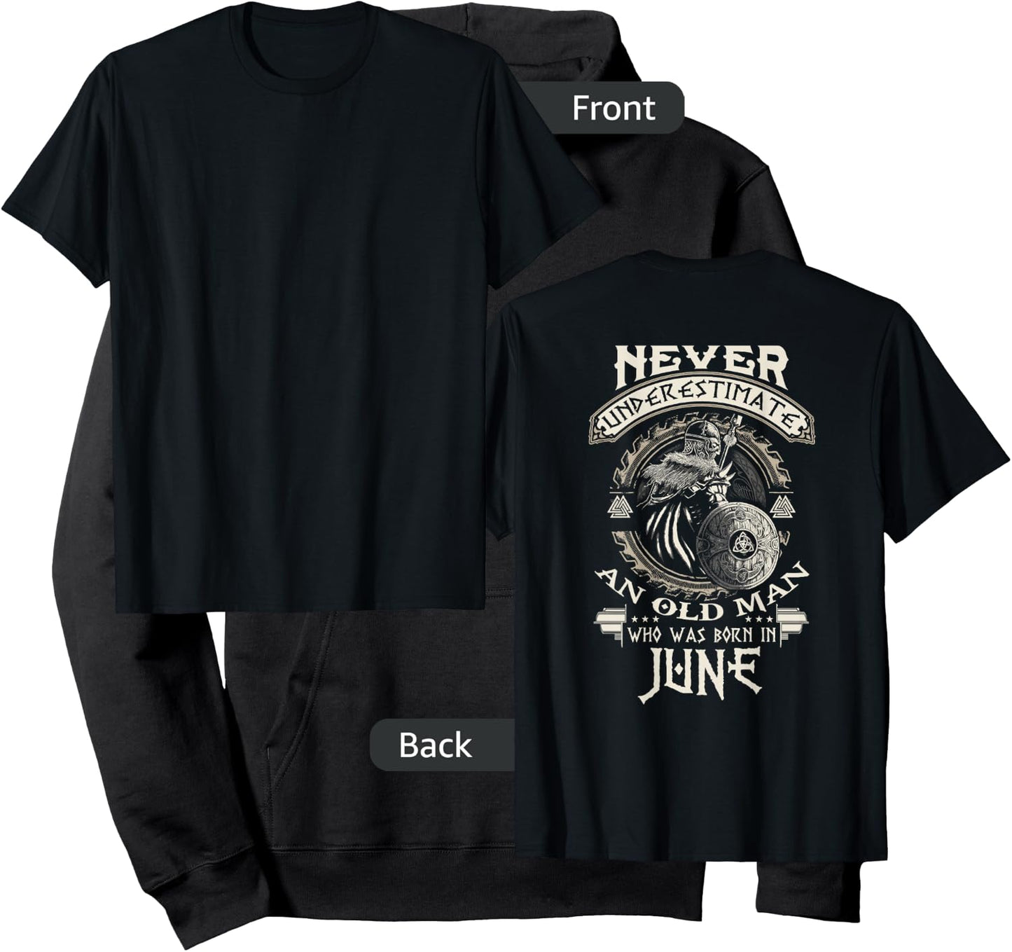 Never Underestimate Old Man Born In June Birthday Hoodie - Hoodie | Black