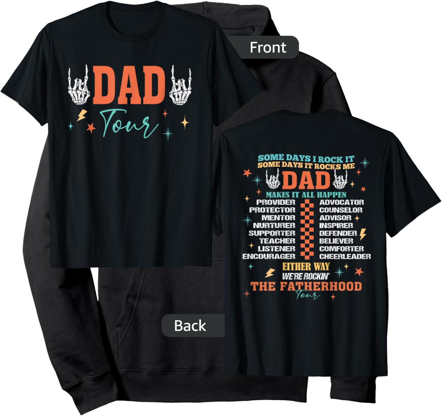 The Fatherhood Tour Dad Joke Rockin' Dad Hoodie - Hoodie | Black
