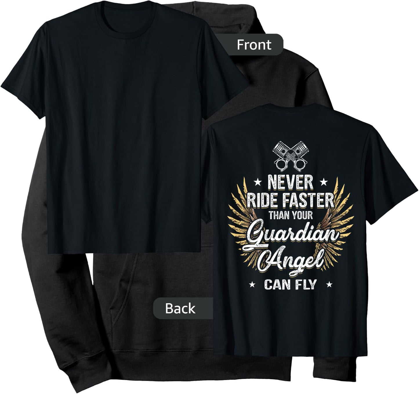 Motorcycle Biker Bell Guardian Angel Christian Biker Prayer Hoodie - Hoodie | Black