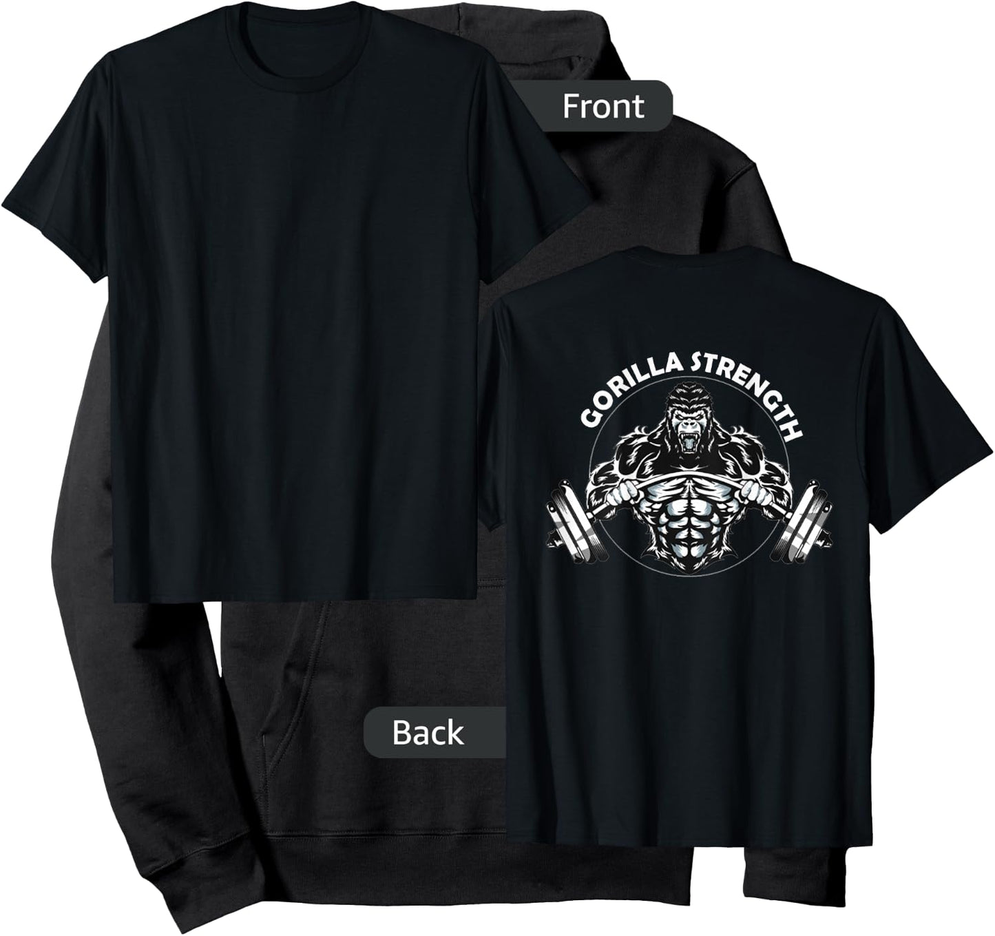 Gym Beast Gorilla Strength Apparel - Men's Classic Gym - Black - Small - Short Sleeve - - Classic Fit - Imported Hoodie - Hoodie | Black