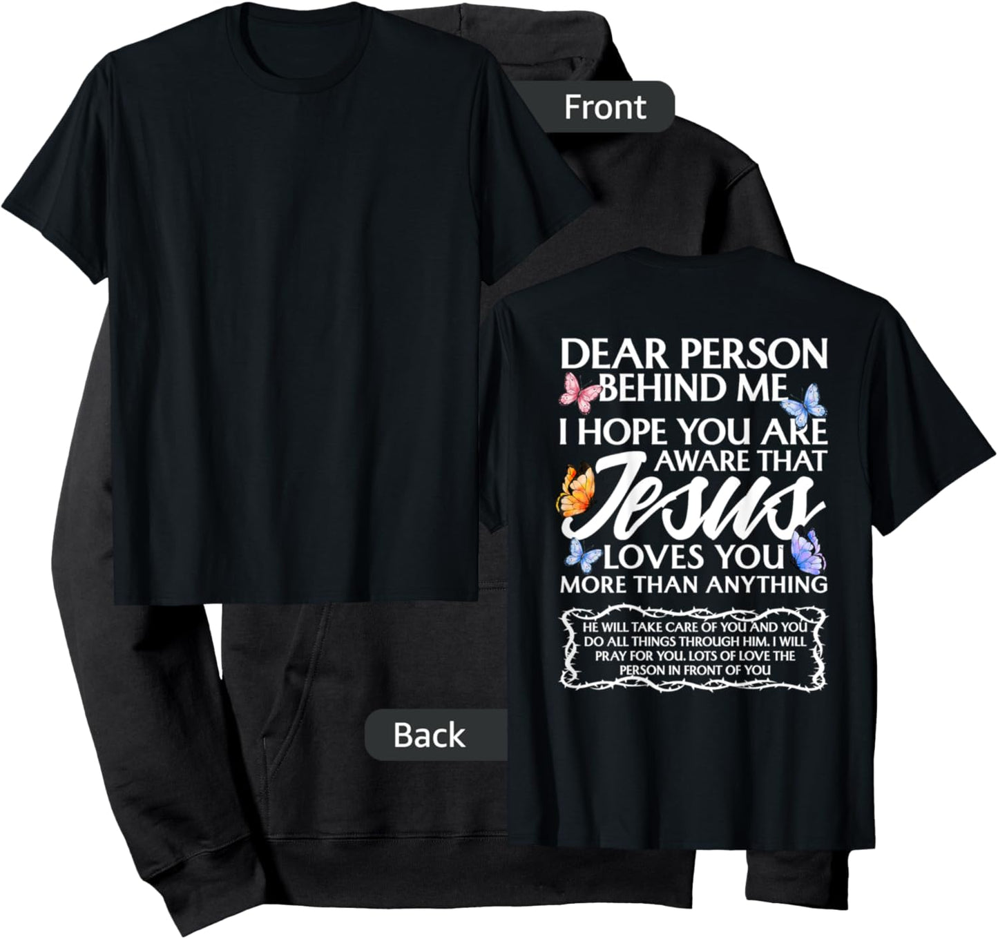 Dear Person Behind me Christian and Jesus Faith (Backprint) Hoodie - Hoodie | Black