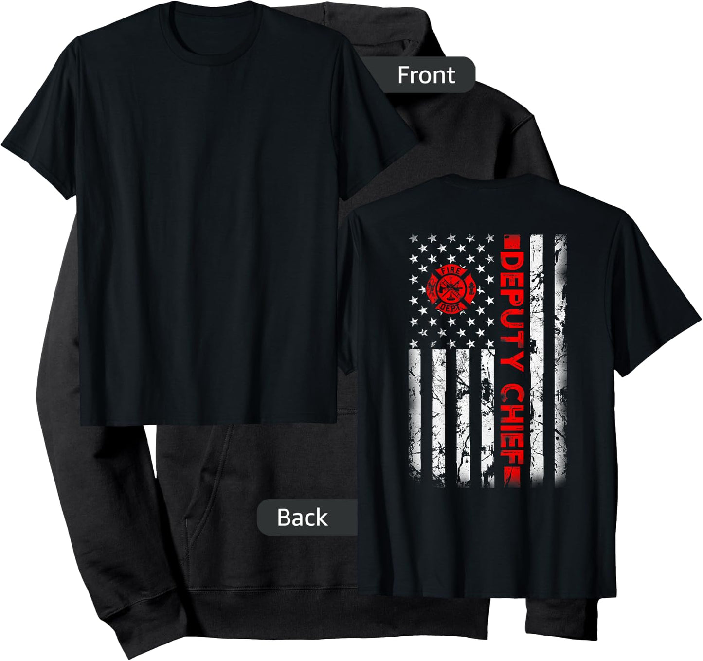 Firefighter USA flag gifts Patriotic Deputy Fire Chief Hoodie - Hoodie | Black