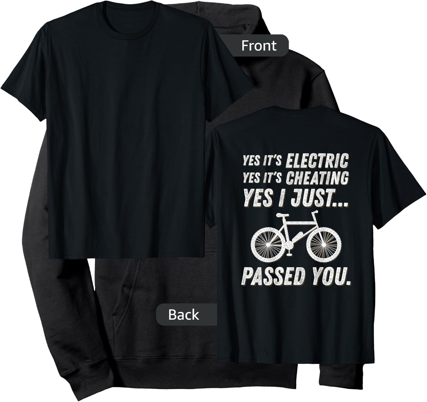 Yes it's electric! Funny E-Bike Meme Gift ebike Quotes Hoodie - Hoodie | Black
