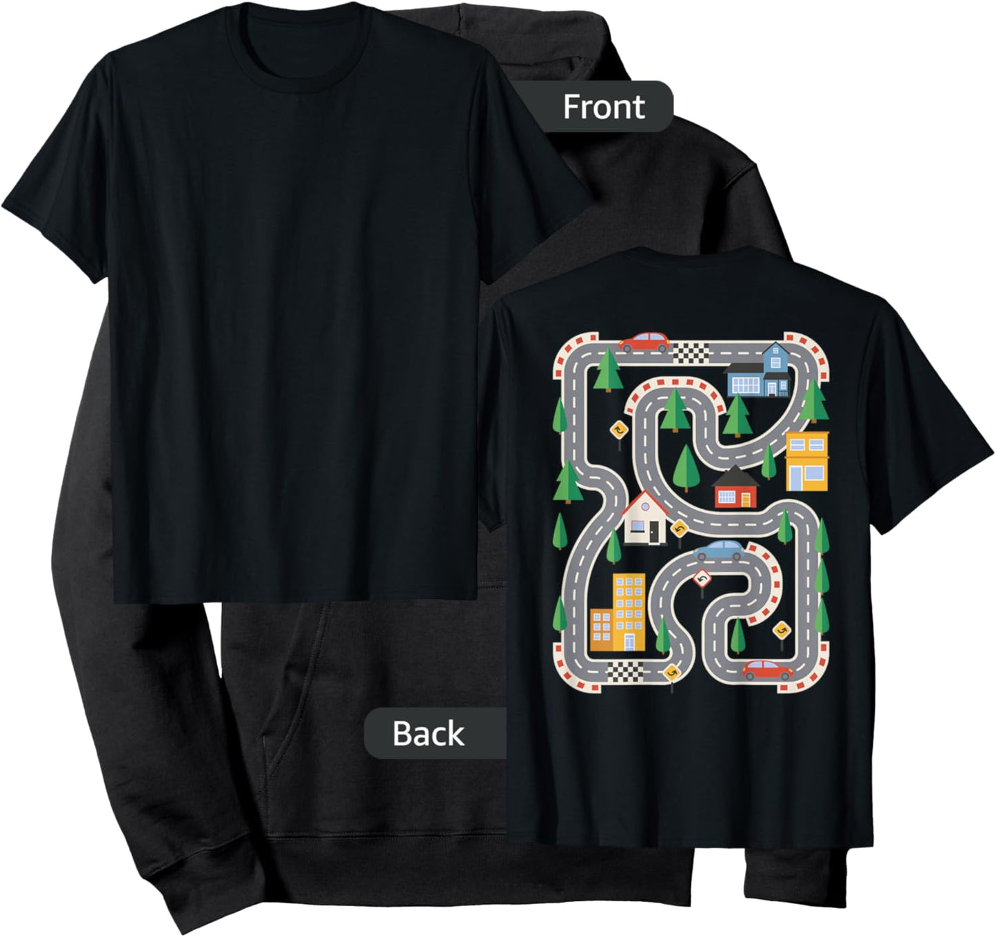 Cool Playmat Race Car Track On Back Dad Race car Mat Hoodie - Hoodie | Black
