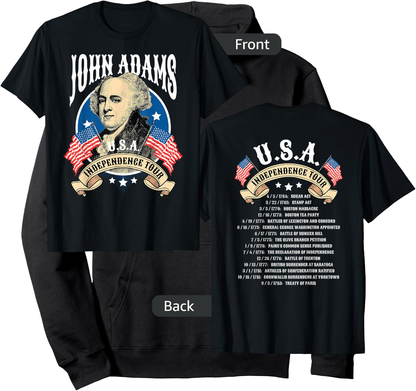 John Adams Shirt USA Independence Tour Hoodie - Hoodie | Black