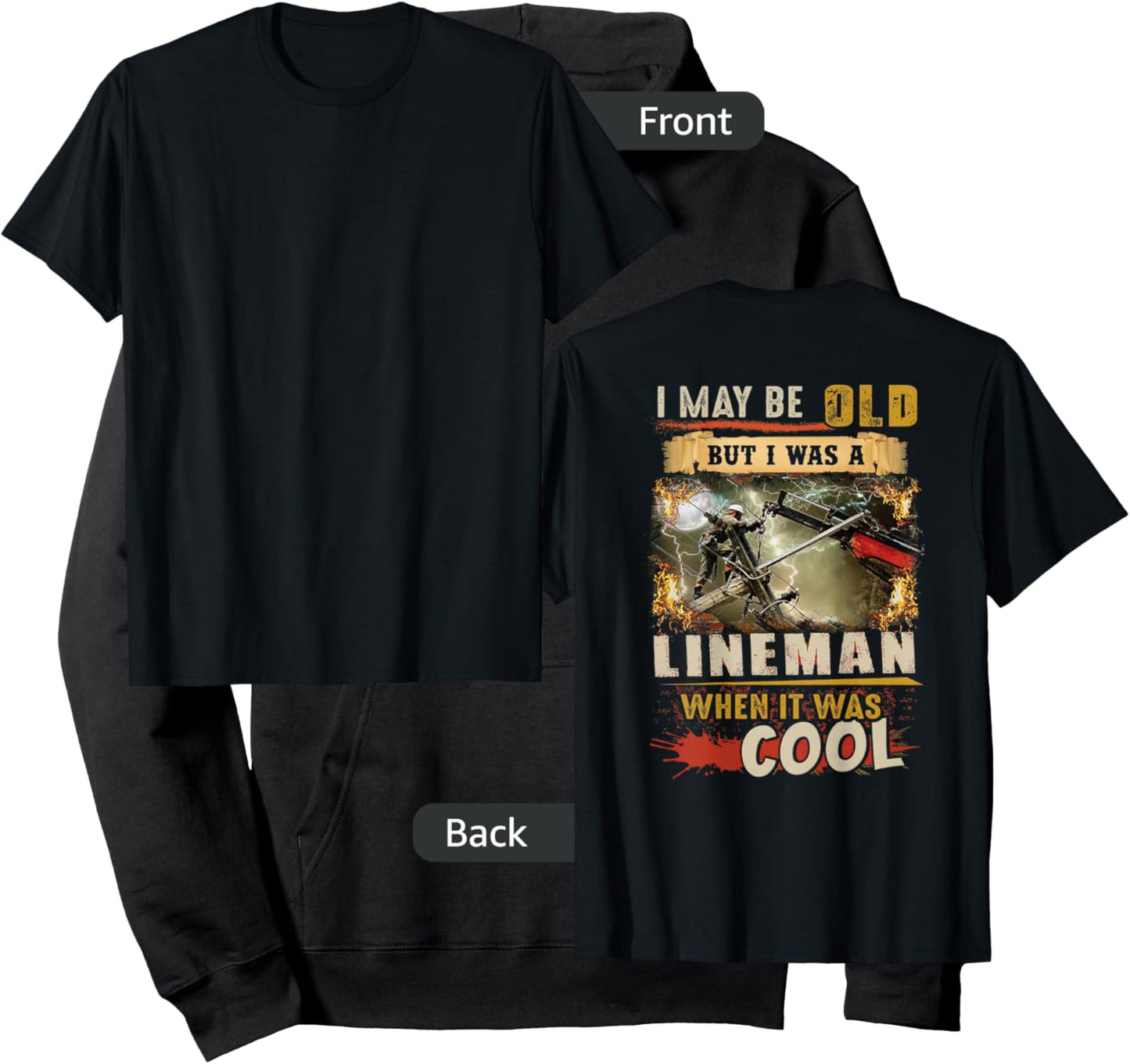 Retired Lineman Lineworker Power Lineman Retirement Hoodie - Hoodie | Black