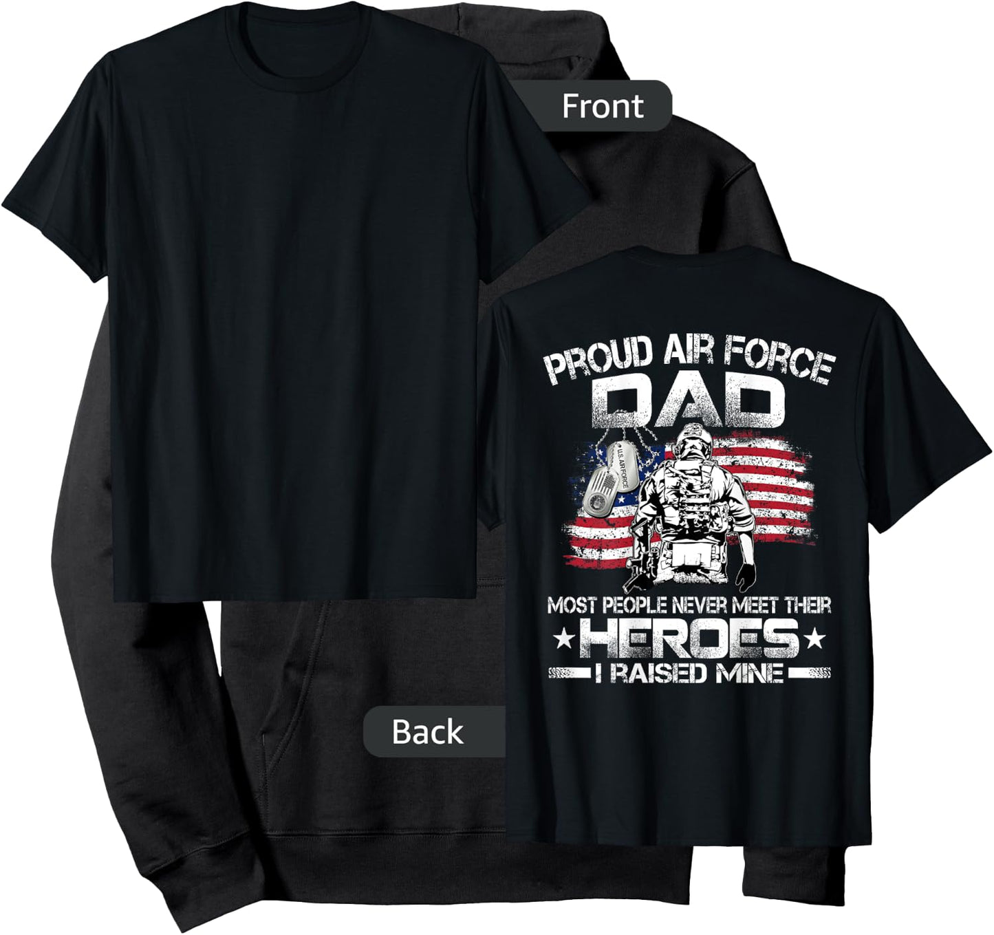 Proud Air Force Dad Air Force Graduation Dad USAF Heroes Hoodie - Hoodie | Black