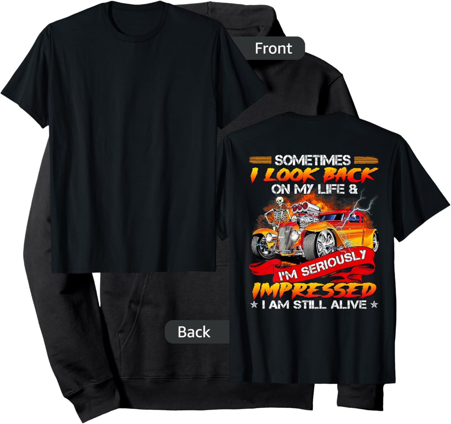 Sometimes I Look Back On My Life Hot Rod Lovers Hoodie - Hoodie | Black