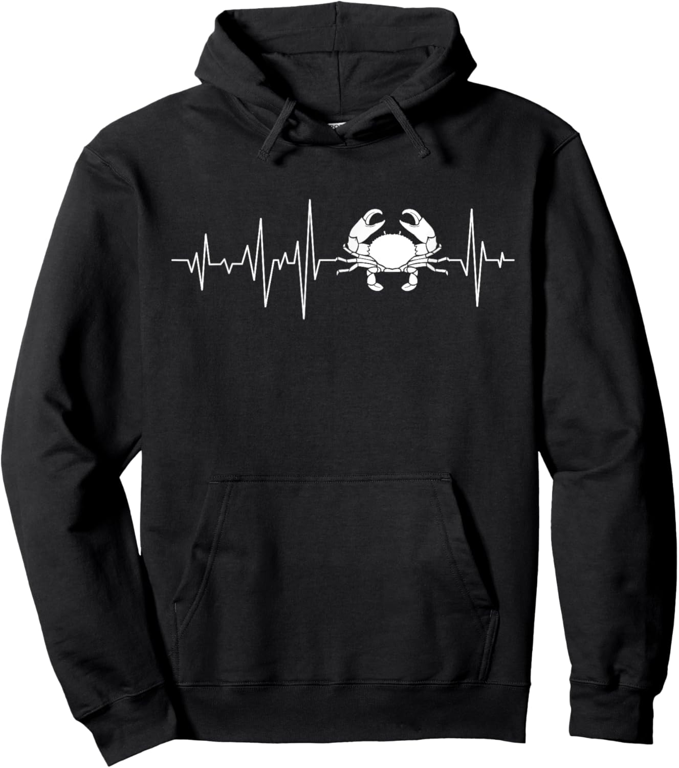 Crab Pulse Heartbeat - Crabber Crabbing Seafood Crustacean Hoodie - Hoodie | Black