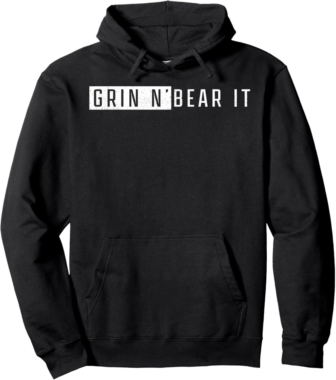 Grin and Bear It Survival Quote Hoodie - Hoodie | Black