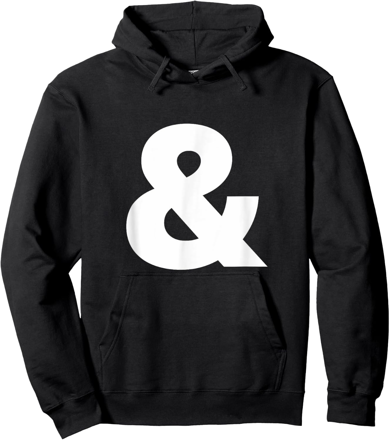 Helvetica Display Black (White) Italic Ampersand Logotype Hoodie - Hoodie | Black