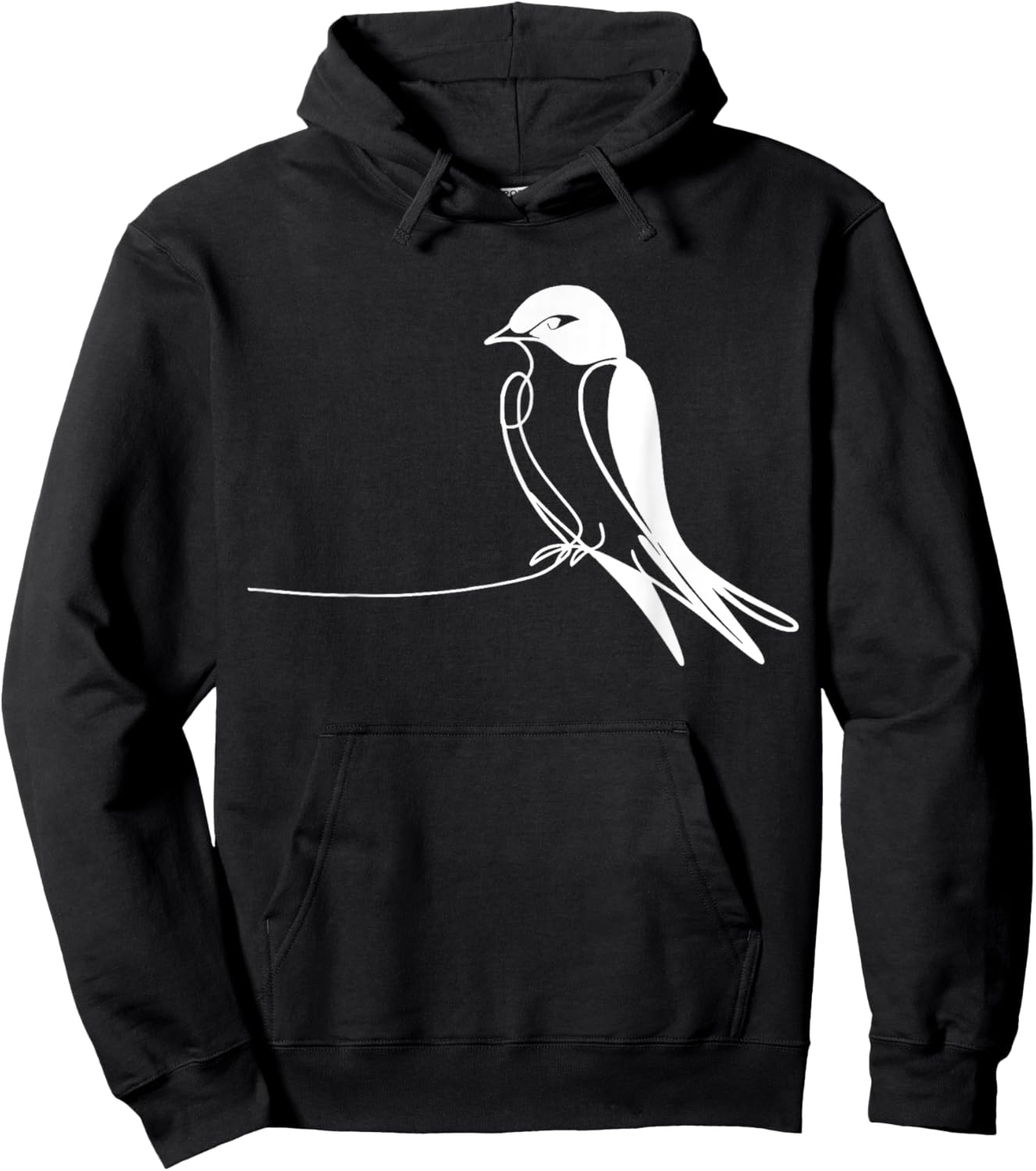 Line Art Bird & Ornithologist Purple Martin Hoodie - Hoodie | Black