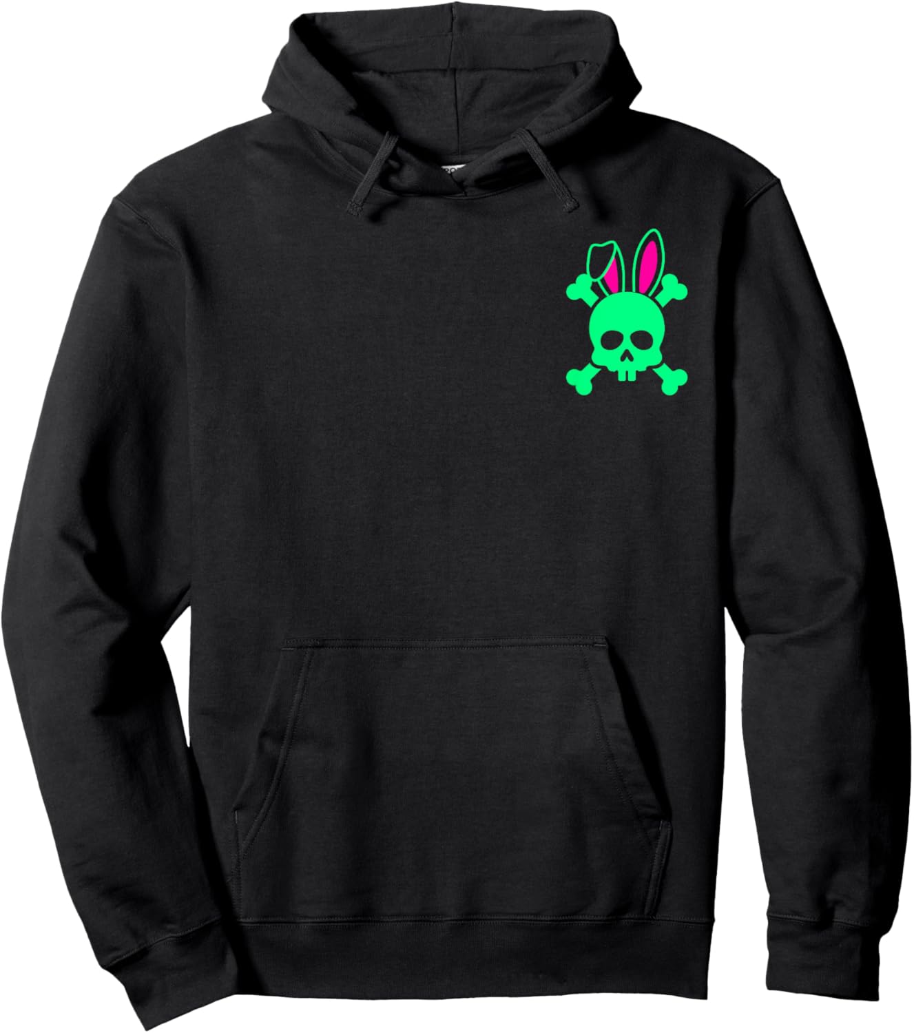 Funny Rabbit Pirate Skull With Crossbones Hoodie - Hoodie | Black