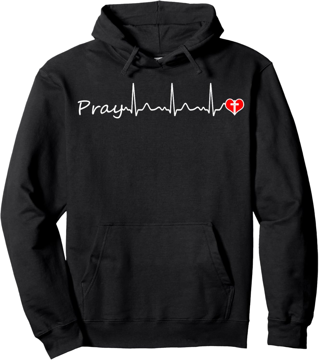 Heartbeat Pray - Christian Faith Church Outfit Baptism Gifts Hoodie - Hoodie | Black