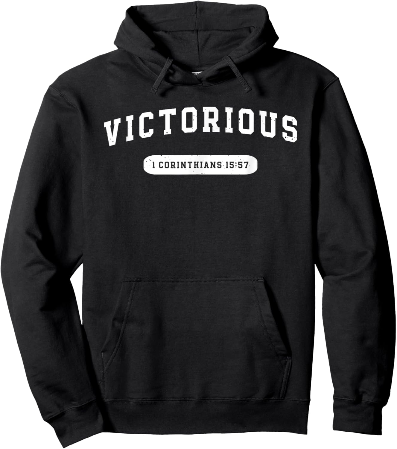 Victorious Bible Verse Christian Athletic Sports Hoodie - Hoodie | Black