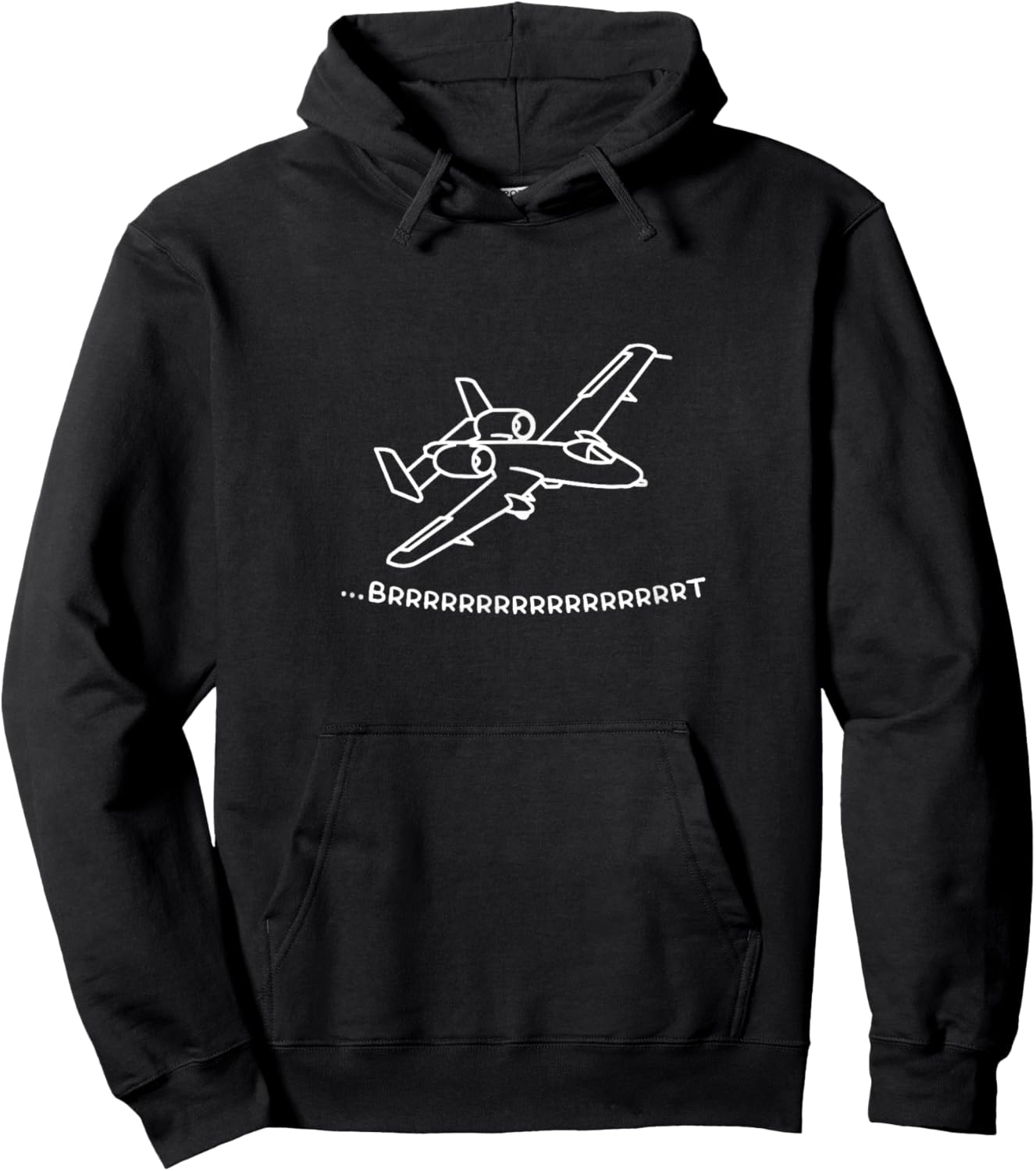 Brrrt Funny A10 Aeroplane Design Hoodie - Hoodie | Black