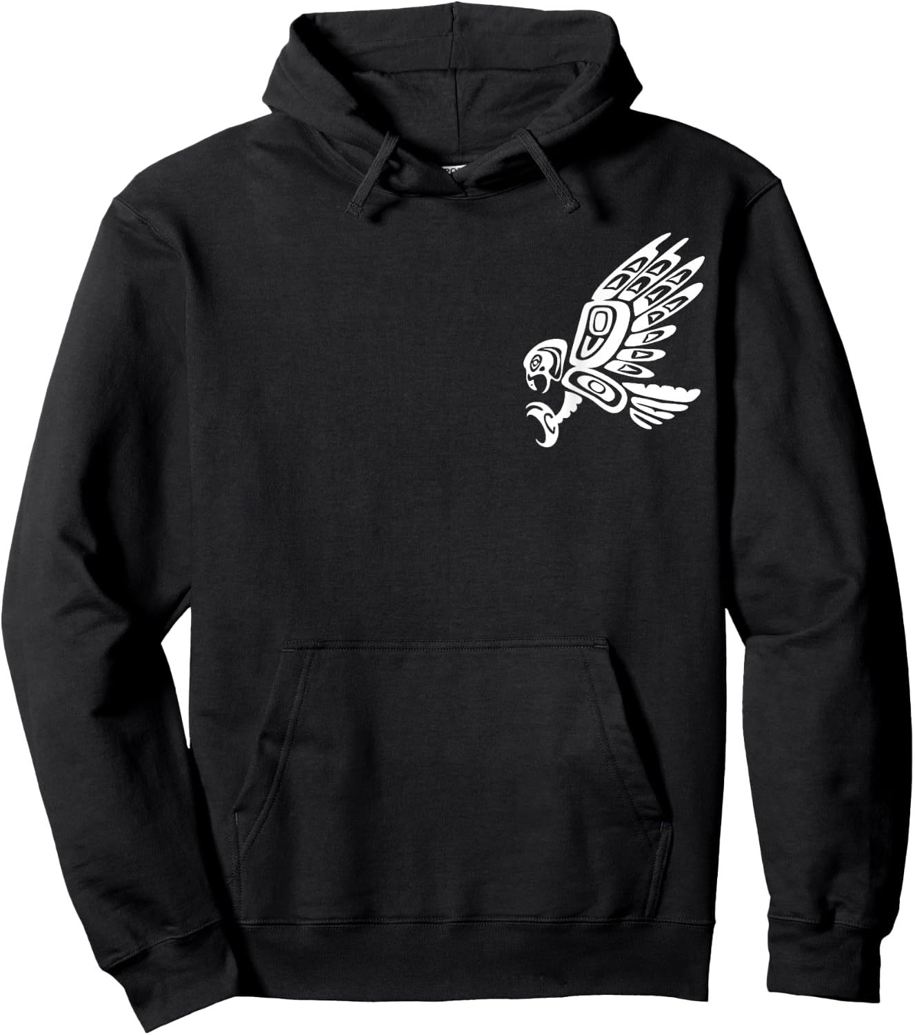 Falcon Abstract Haida Art Pacific Northwest Coast Bird Hoodie - Hoodie | Black