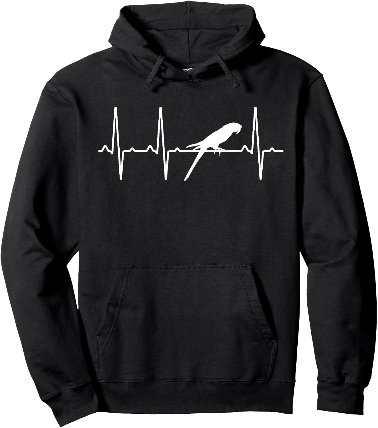 Macaw Heartbeat Gift Women Parrot Bird Lover Hoodie - Hoodie | Black