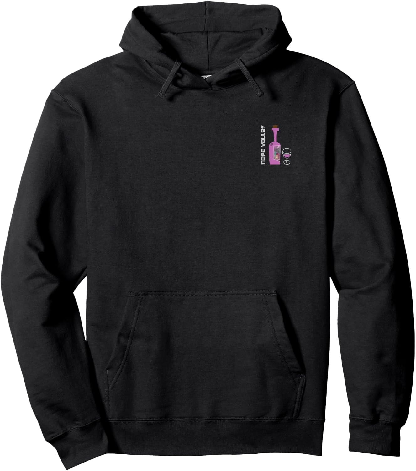 Napa Valley Wine Region Pocket Motif Hoodie - Hoodie | Black