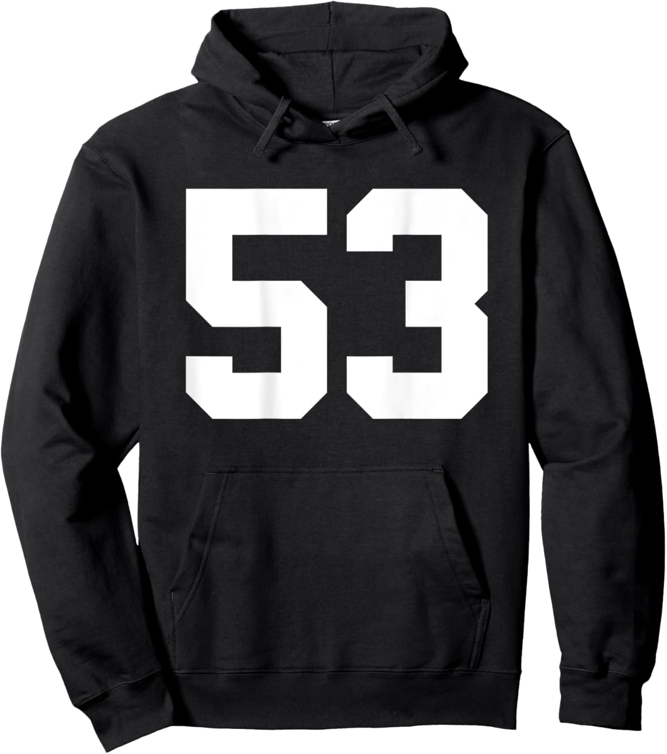 Number 53 (on Back) Sports Team Jersey Number Hoodie - Hoodie | Black