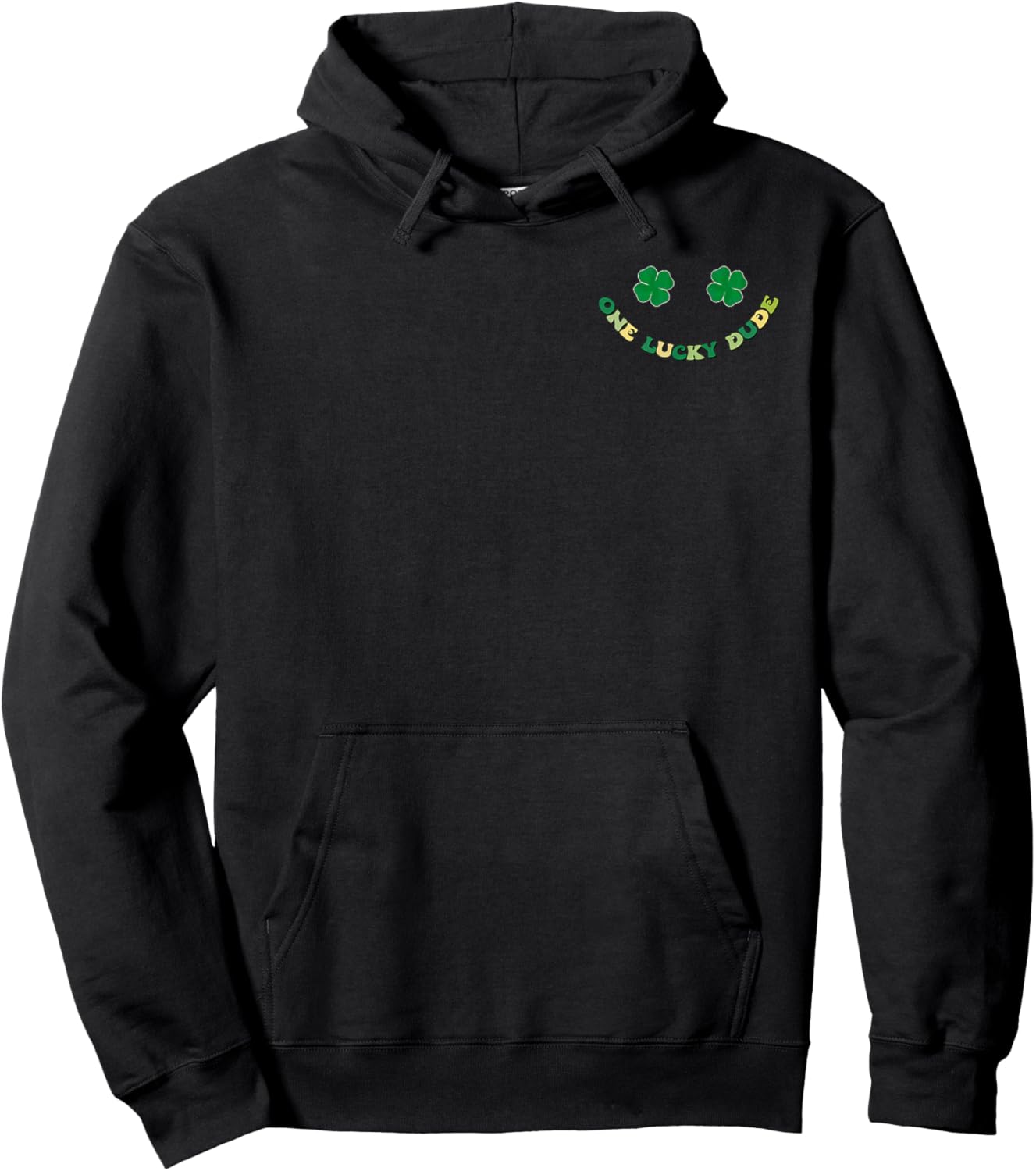 Retro One Lucky Dude St Patricks Day Shamrock Lucky Charm Hoodie - Hoodie | Black