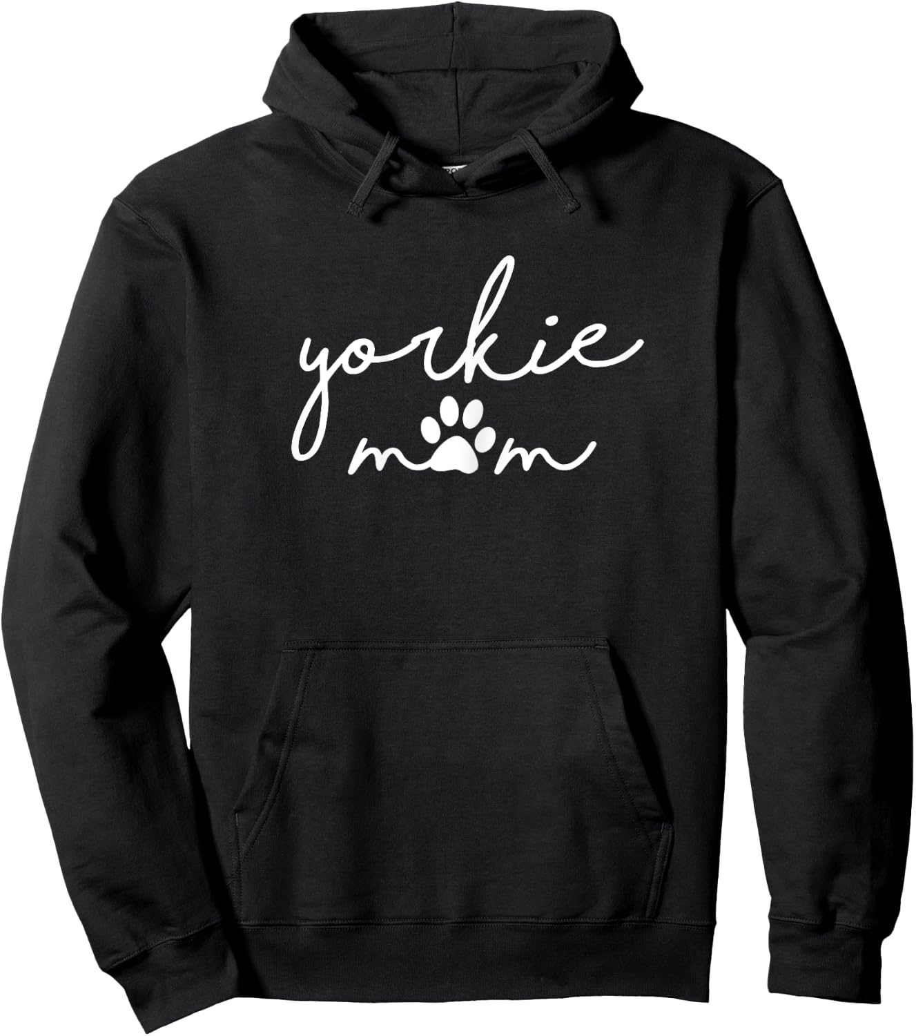 Yorkshire Terrier Dog Mama Yorkie Mom with Pawprint Simple Hoodie - Hoodie | Black