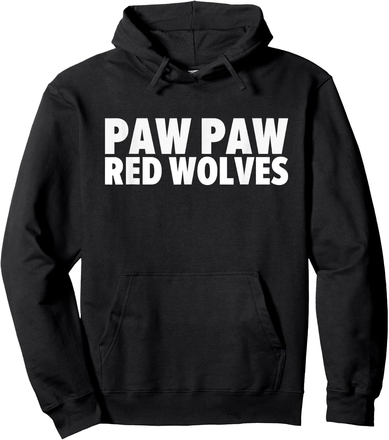 Paw Paw Red Wolves Bold Hoodie - Hoodie | Black
