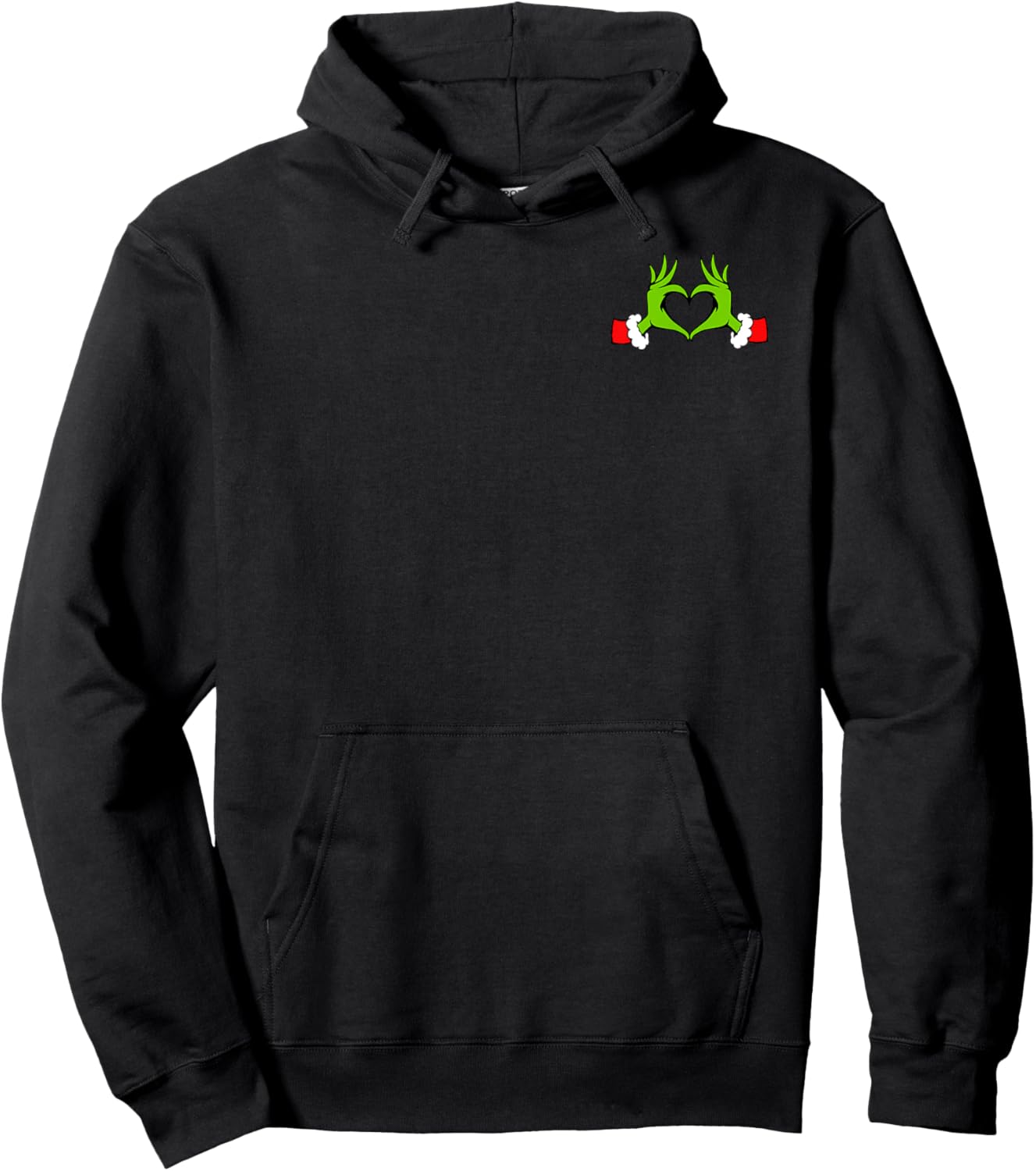 Heart Funny Santa Christmas Xmas Ornaments Pocket Pajamas Hoodie - Hoodie | Black