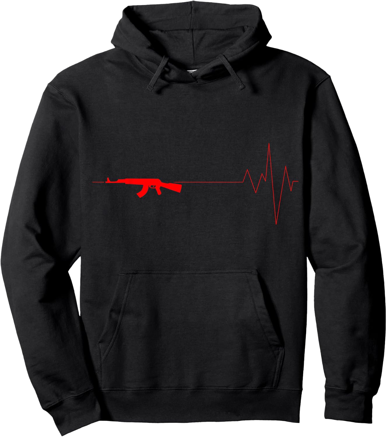 Heartbeat AK-47 Assault Rifle Apparel Hoodie - Hoodie | Black