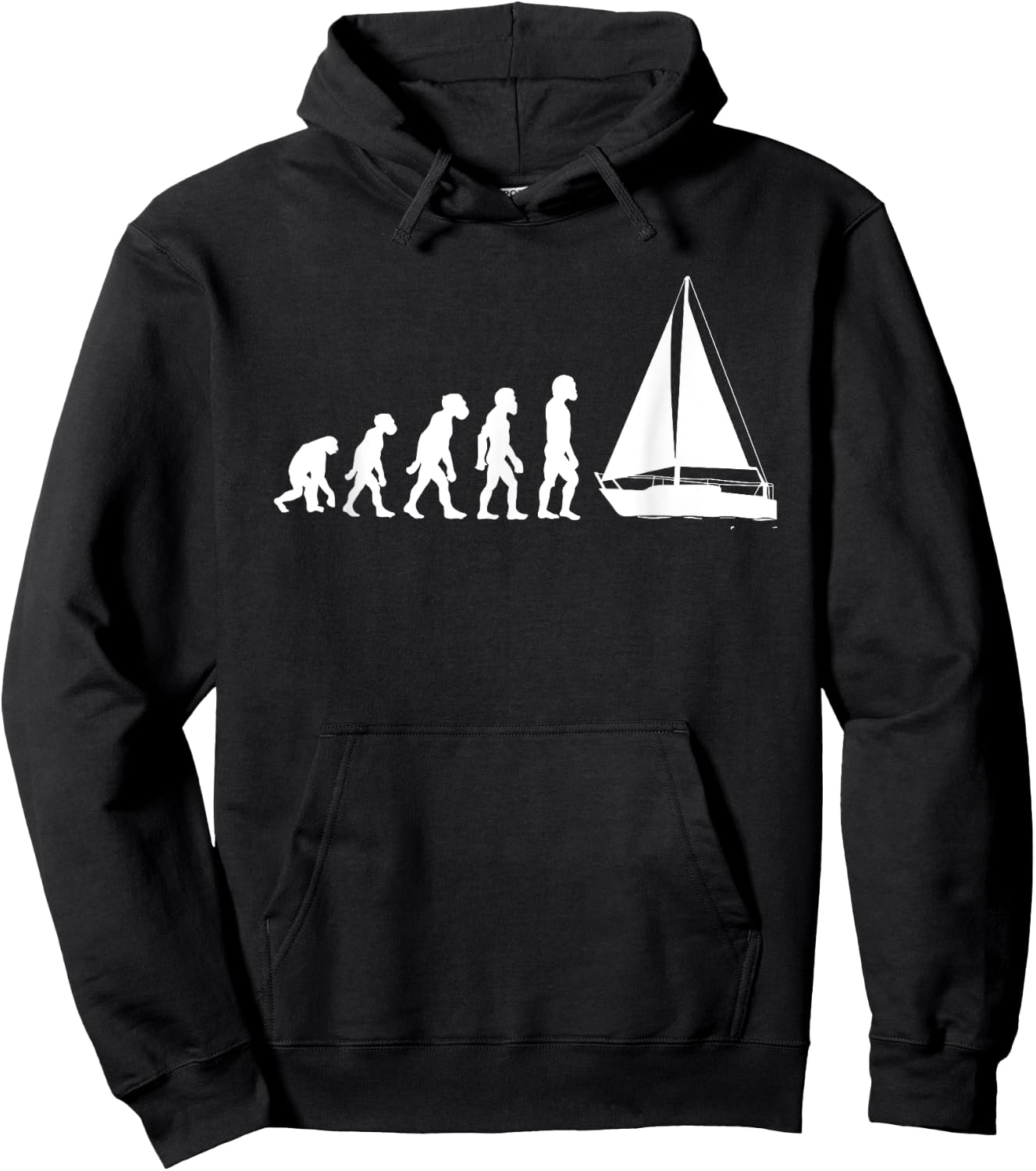 Funny Human Sailing Evolution Sailboat Sailor Boating Yacht Hoodie - Hoodie | Black