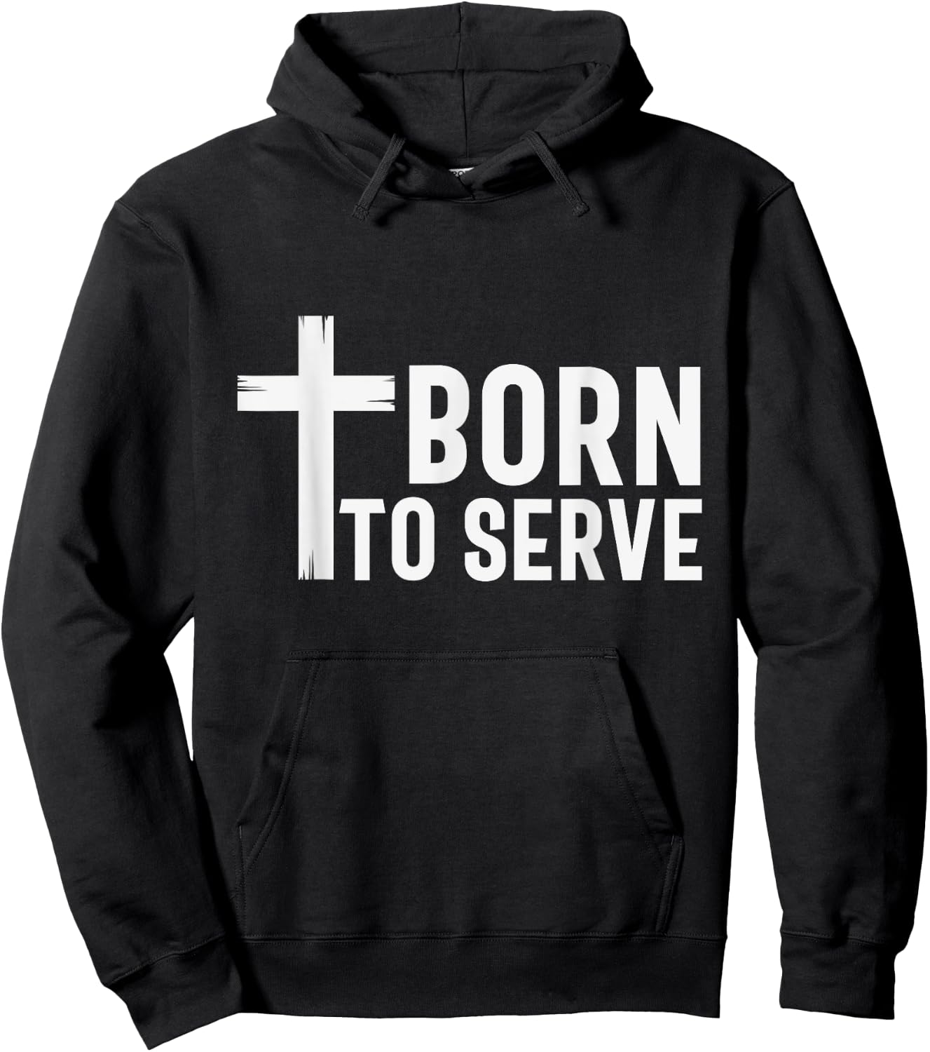 Retro Born To Serve Jesus My God Lord Savior Christian Faith Hoodie - Hoodie | Black