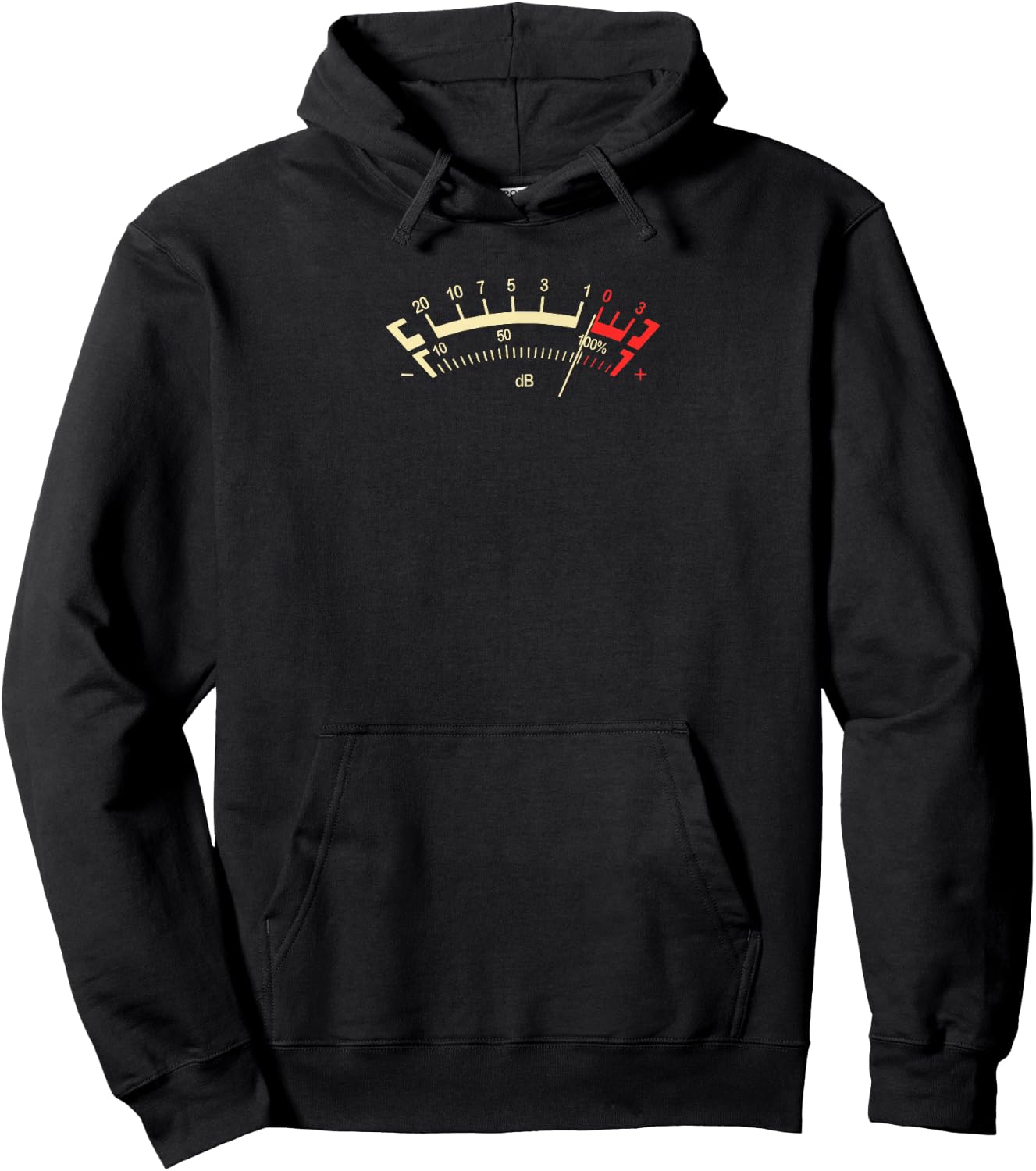 Retro dB Classic Analog Decibel Sound Power Meter Gauge Fun Hoodie - Hoodie | Black