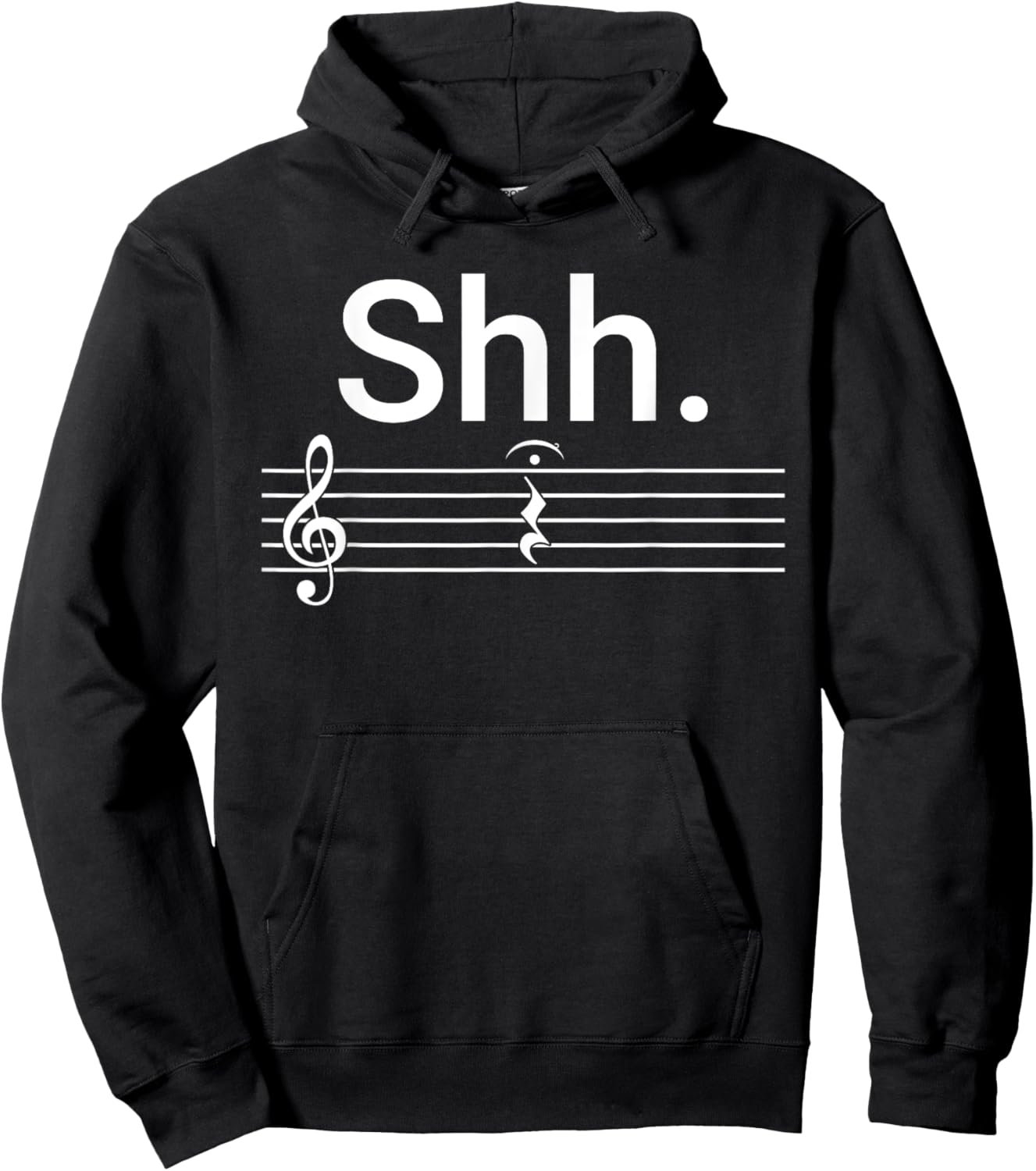 Funny Music Shh Quarter Rest and Fermata Hoodie - Hoodie | Black