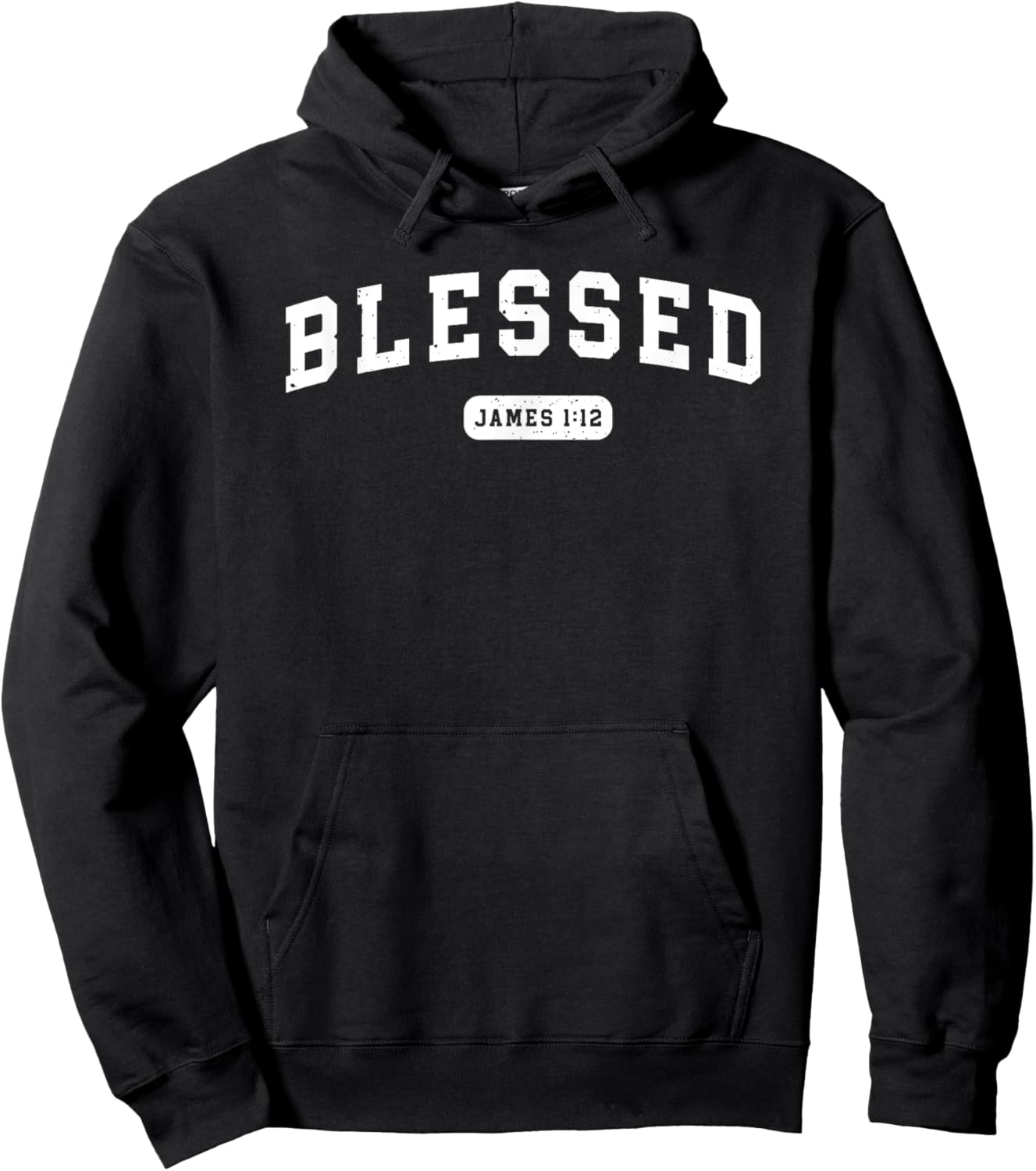 Blessed James 1:12 Bible Verse Christian Athletic Sports Hoodie - Hoodie | Black